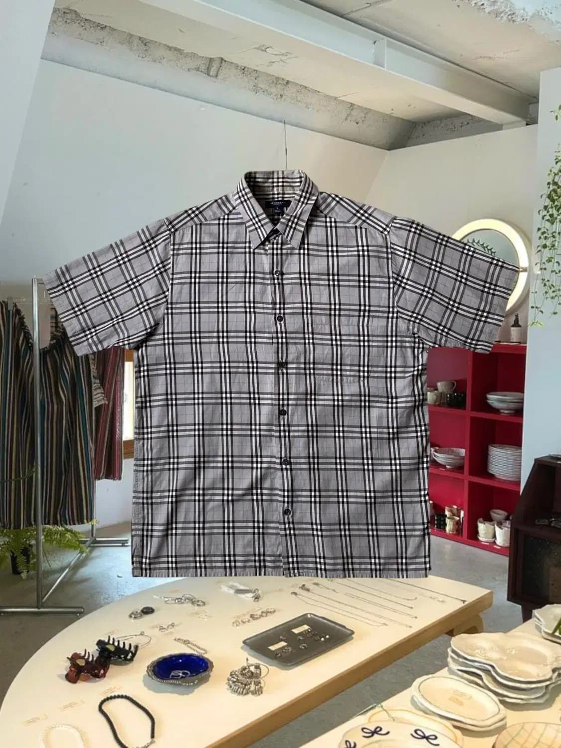 버버리 체크 1/2 셔츠 (Man M) AB0020 상품이미지1