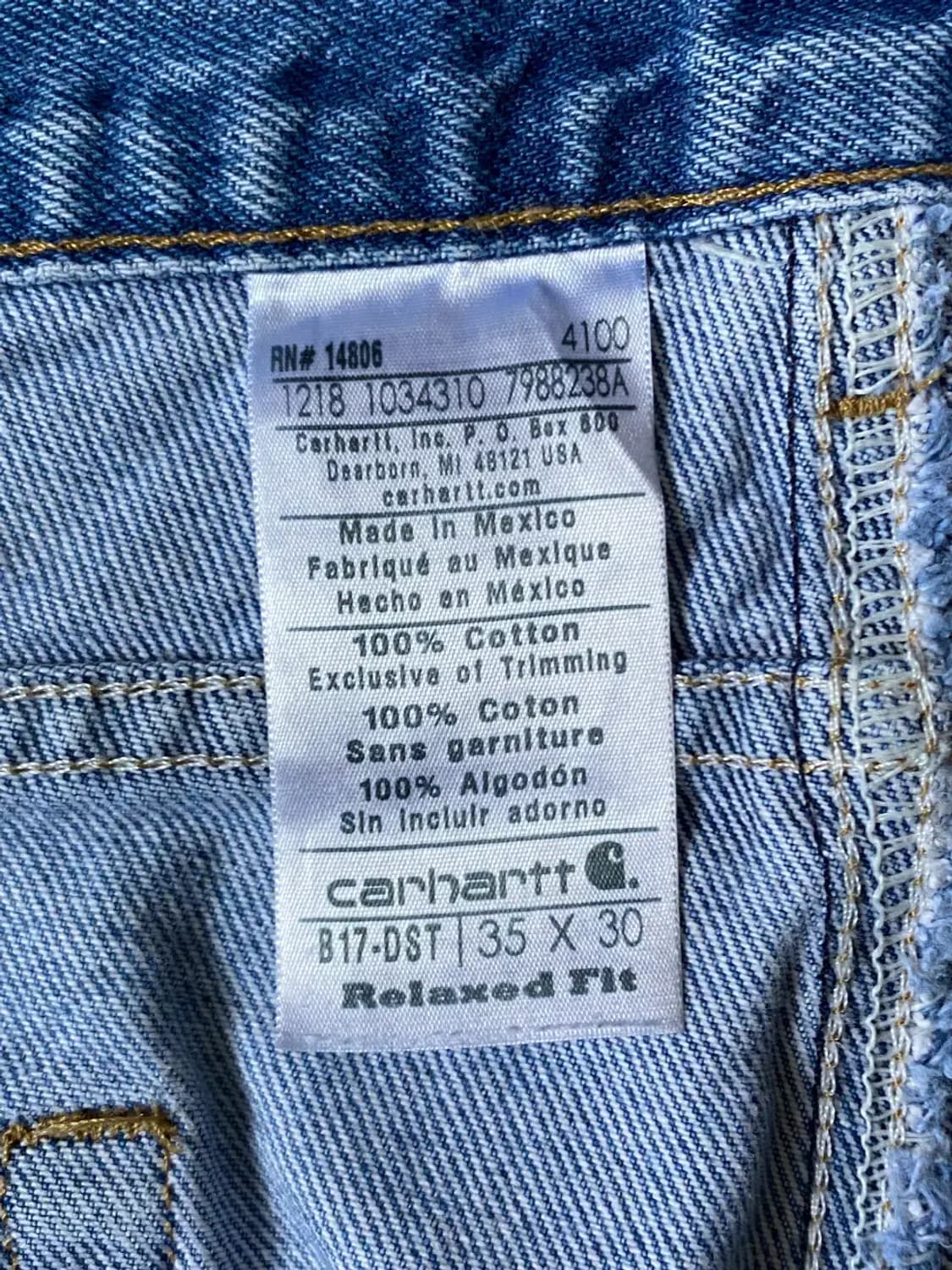 칼하트 데님 팬츠 (35) AC0001 상품이미지7