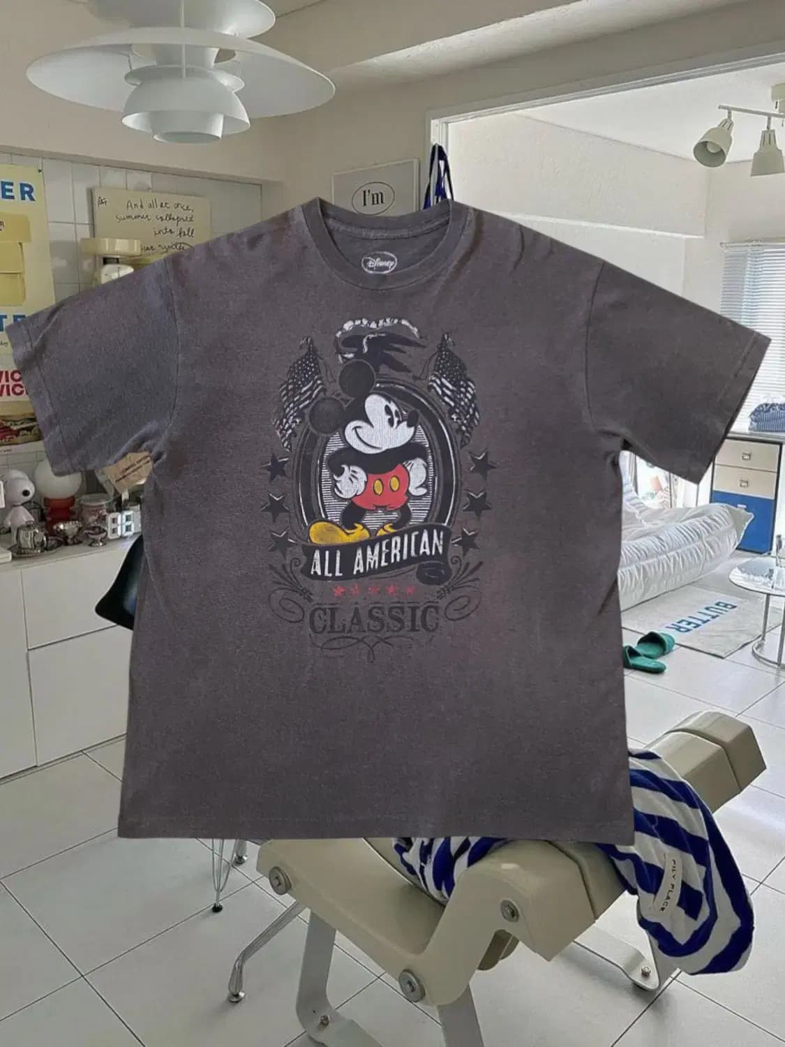 디즈니 미키 1/2 티셔츠 Made in U.S.A (Man 2XL) A 상품이미지1