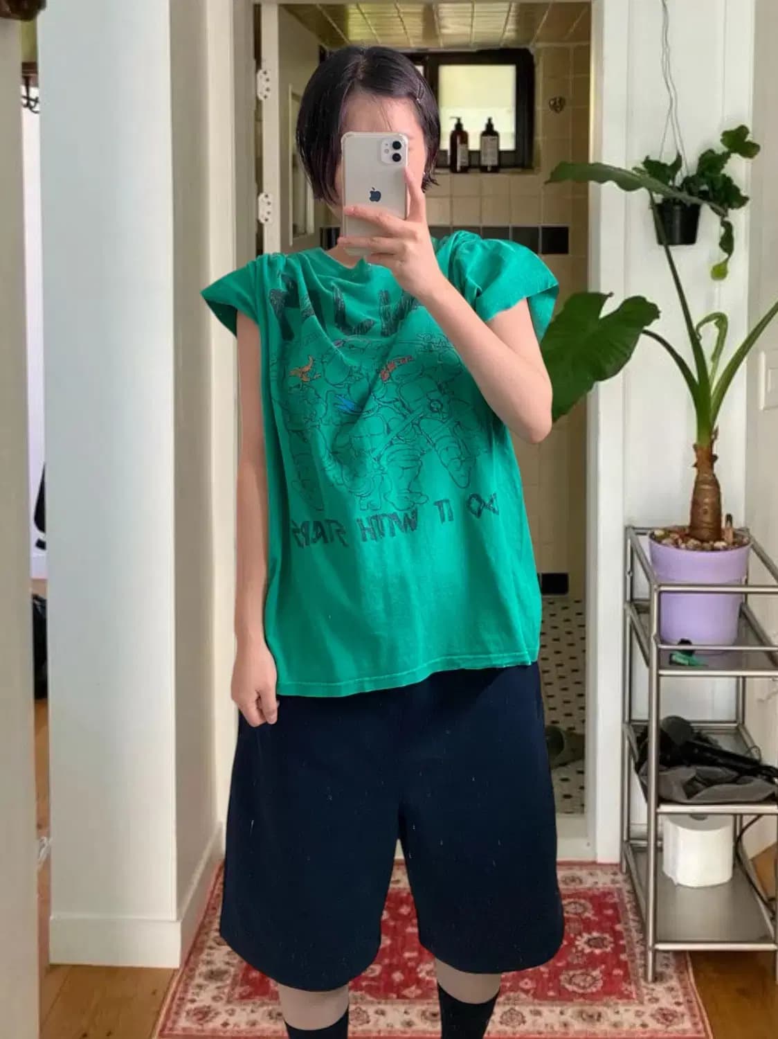 닌자 프린팅 1/2 티셔츠 (Man XL) AB0306 상품이미지1