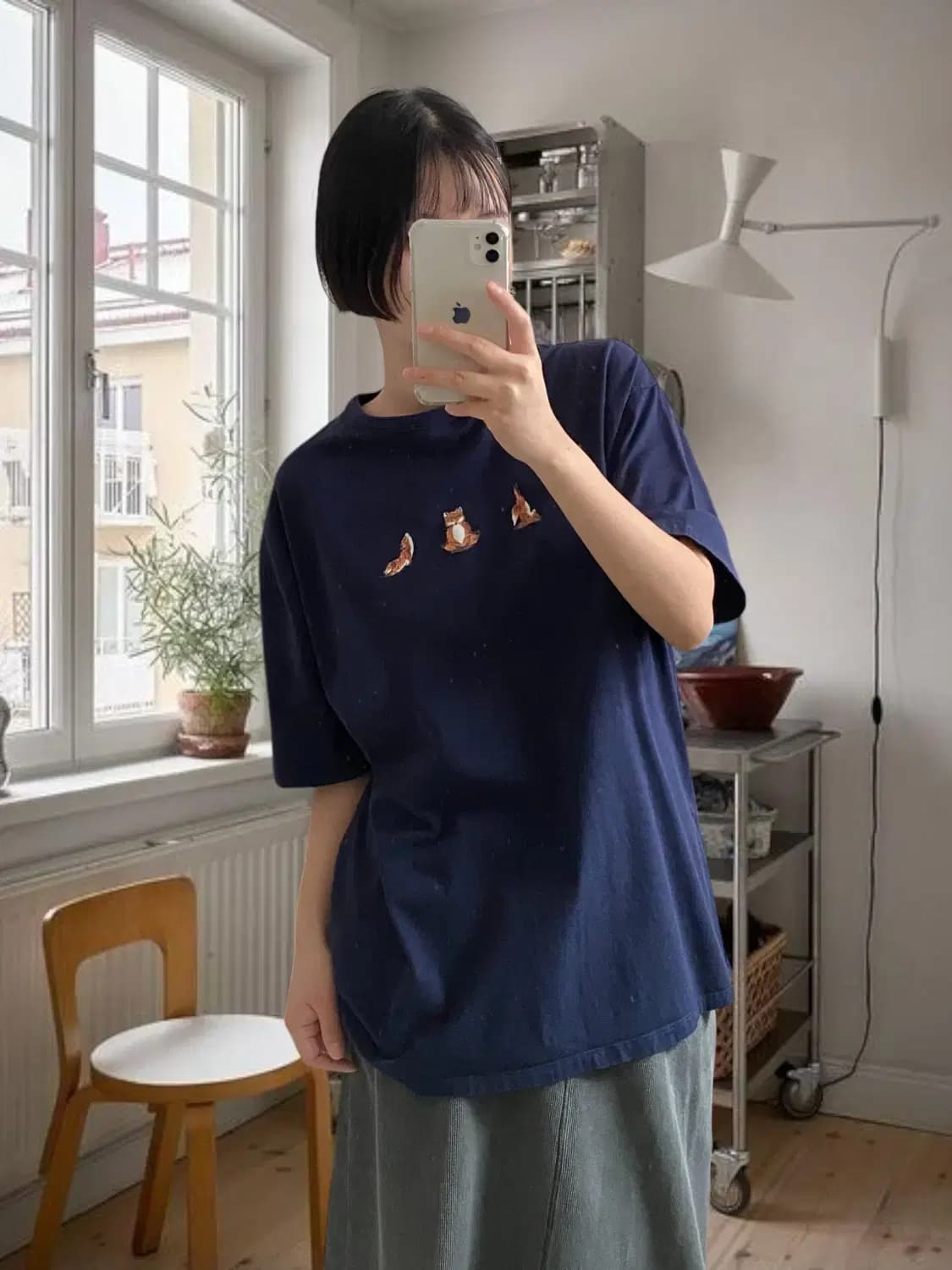 메종키츠네 1/2 티셔츠 (Man M) AB0447 상품이미지1