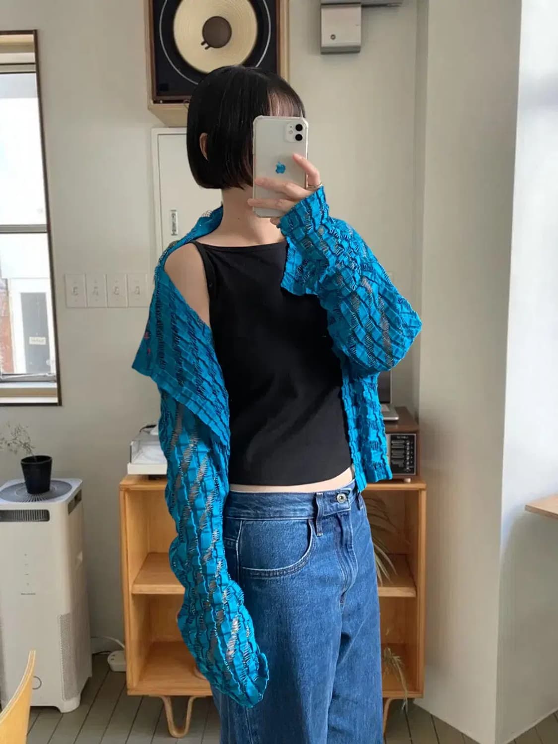 이세이미야케 그물 가디건 (Woman S) AB0539 상품이미지2