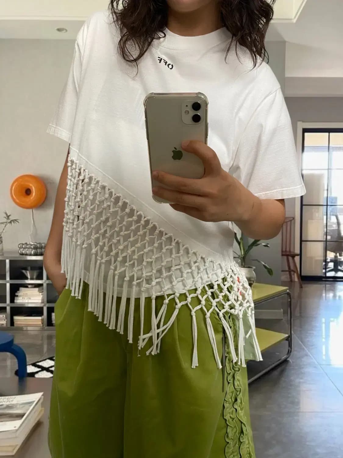 오프화이트 1/2 티셔츠 (Woman M) AB0668 상품이미지1