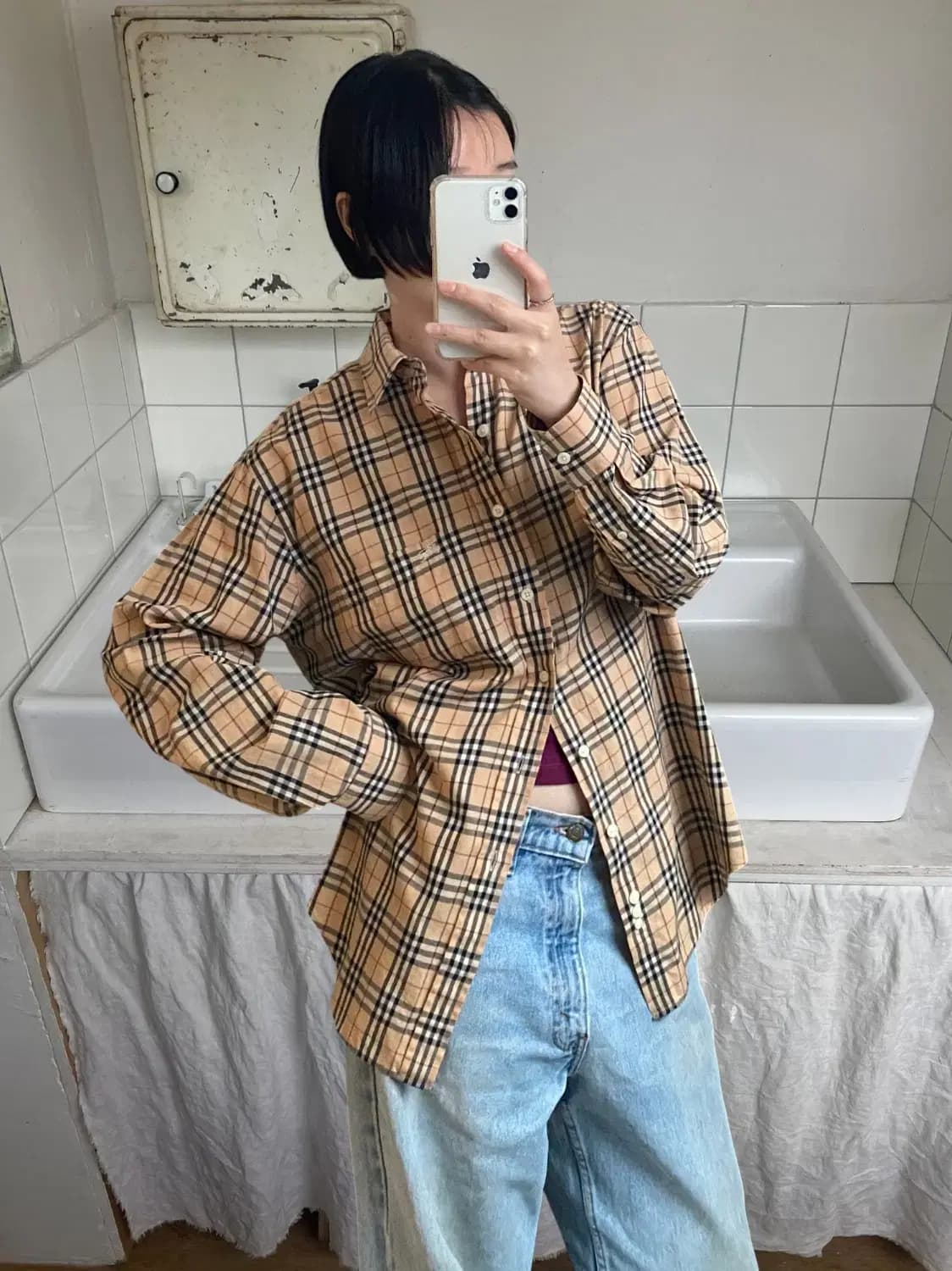 버버리 체크 셔츠 (Man L) AB0779 상품이미지1