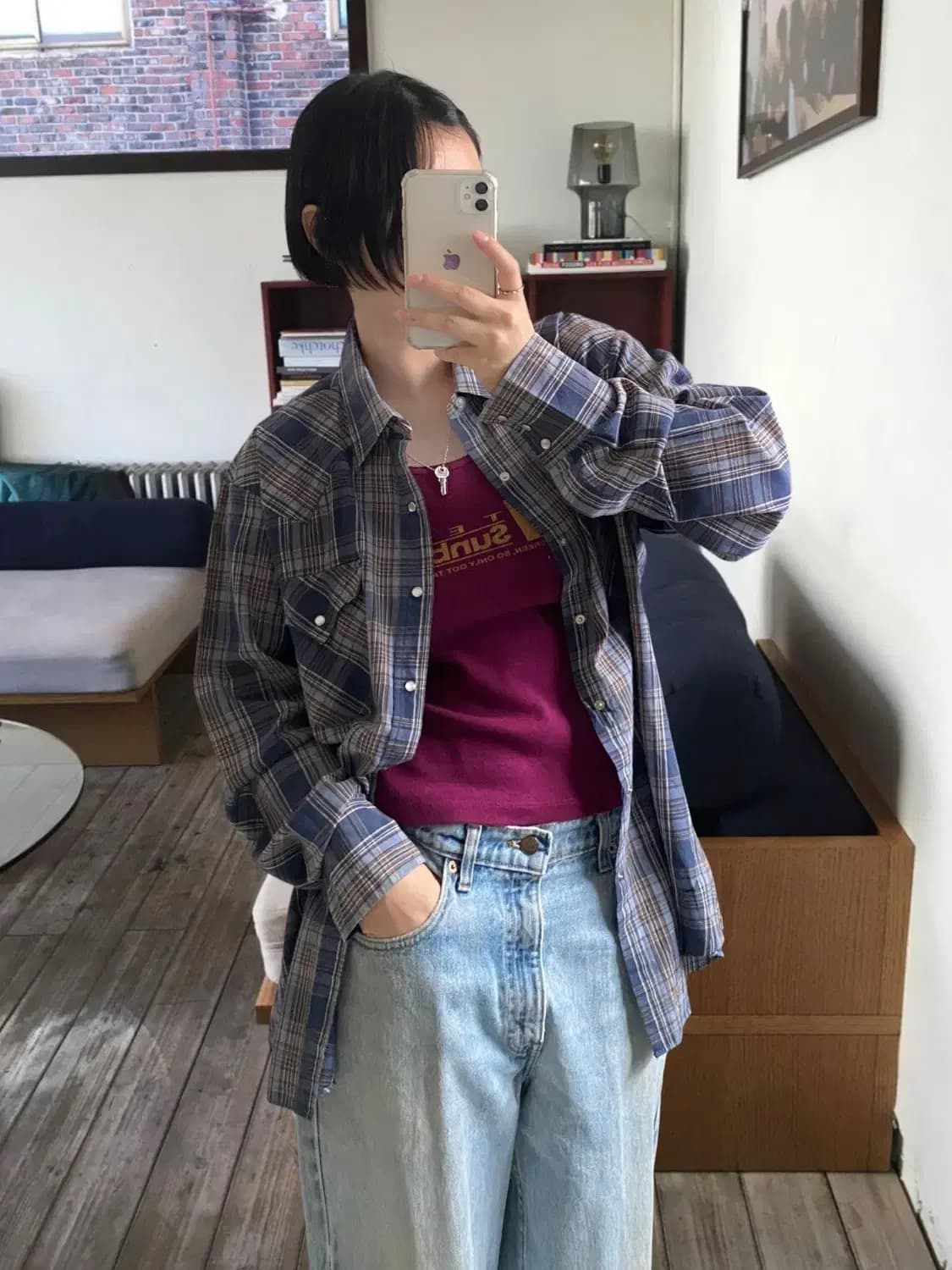 포켓 체크 셔츠 (Man XL) AB0771 상품이미지1