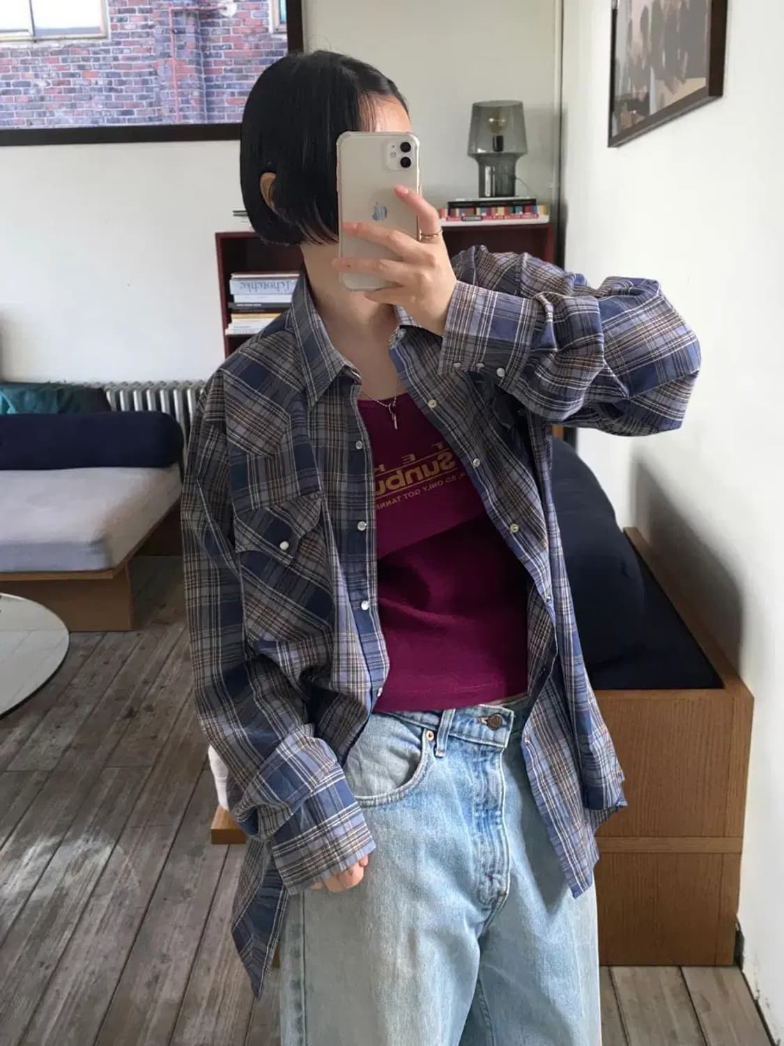 포켓 체크 셔츠 (Man XL) AB0771 상품이미지2