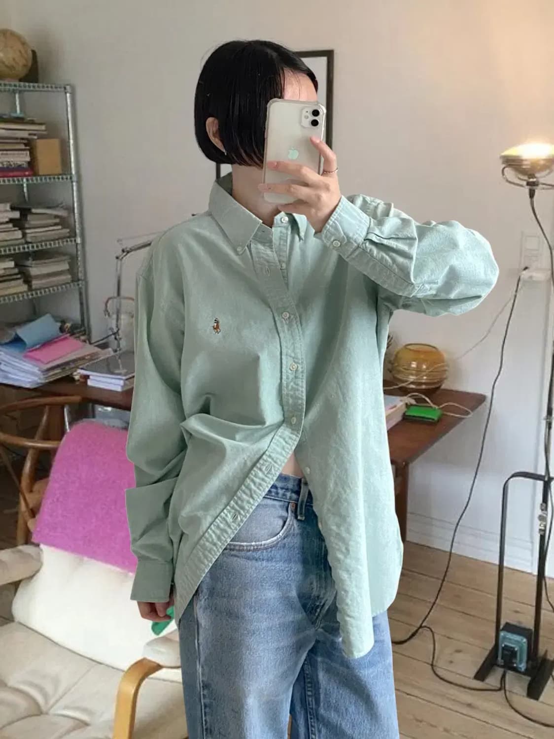 폴로 랄프로렌 솔리드 셔츠 (Man L) AB0802 상품이미지2