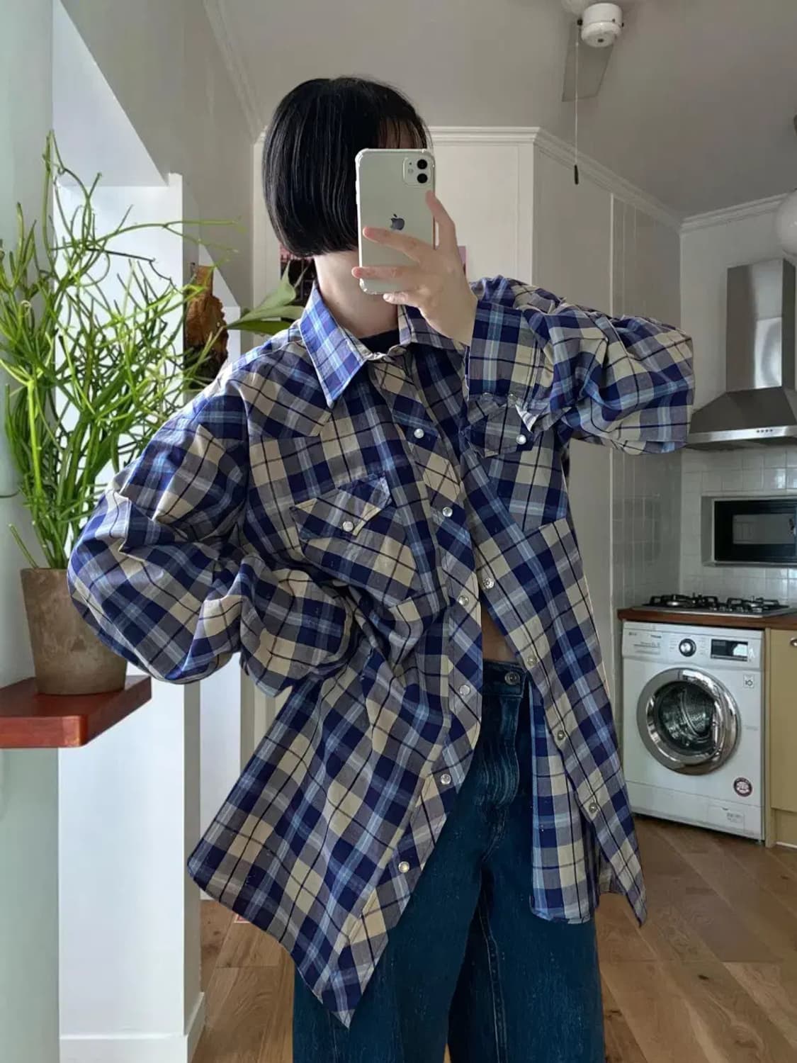 포켓 체크 셔츠 Made in U.S.A (Man 2XL) AB0819 상품이미지2