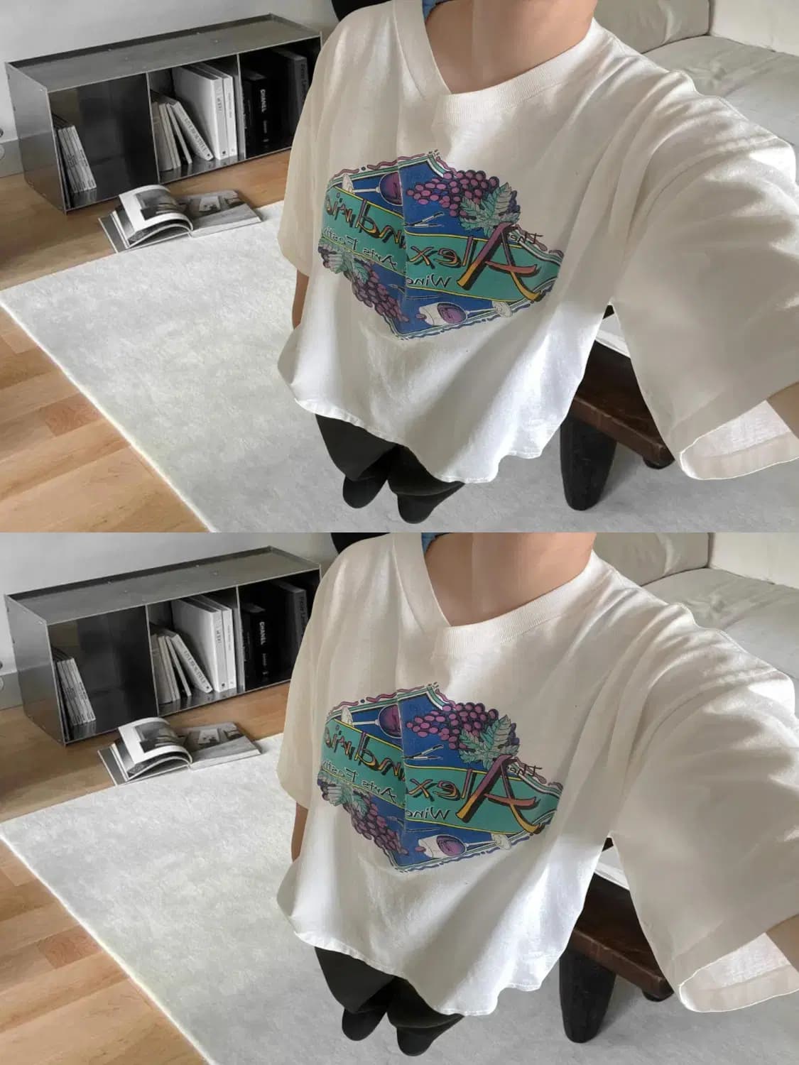 빈티지 1/2 프린팅 티셔츠 (Man XL) AB0831 상품이미지1