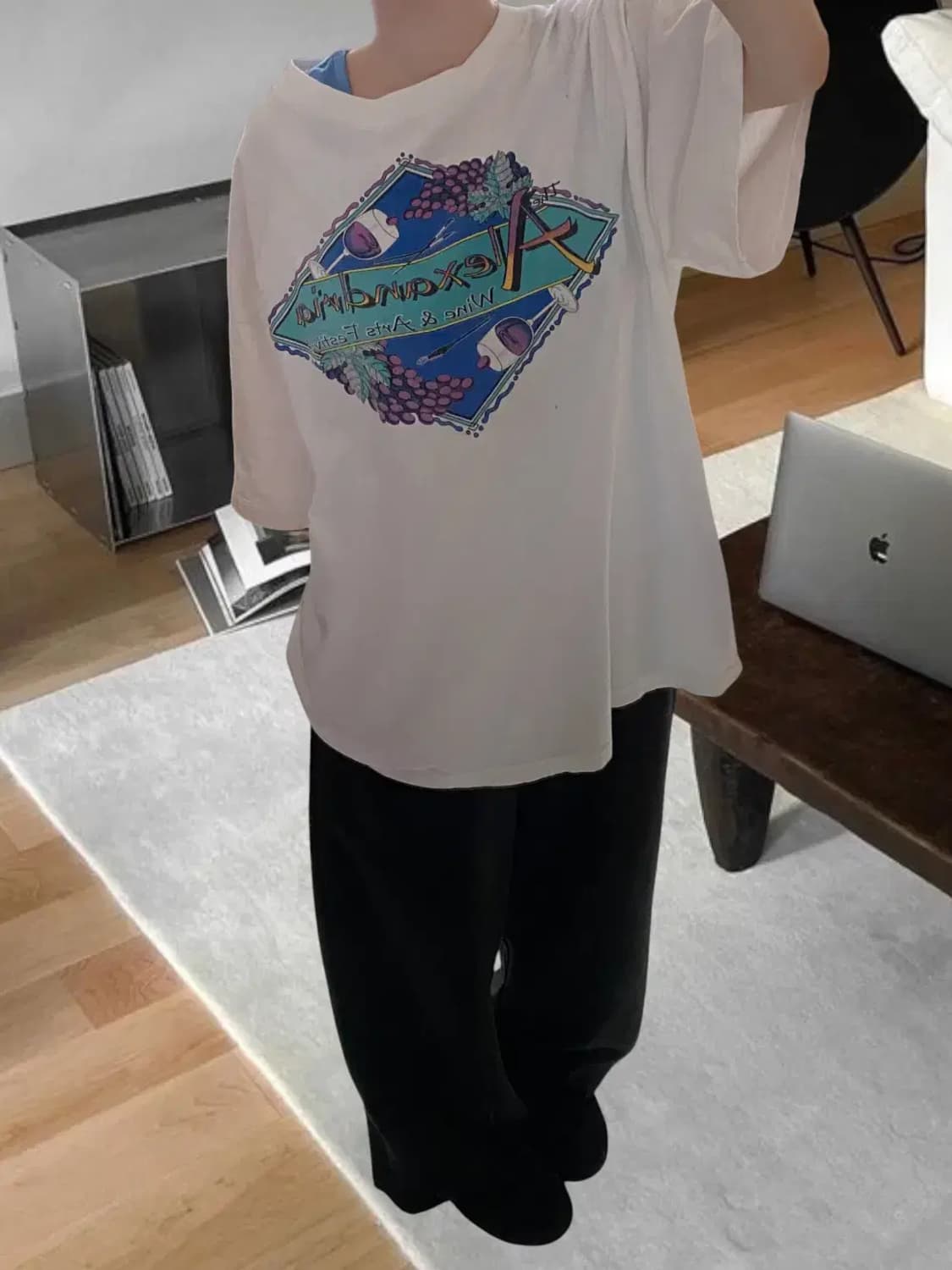 빈티지 1/2 프린팅 티셔츠 (Man XL) AB0831 상품이미지2