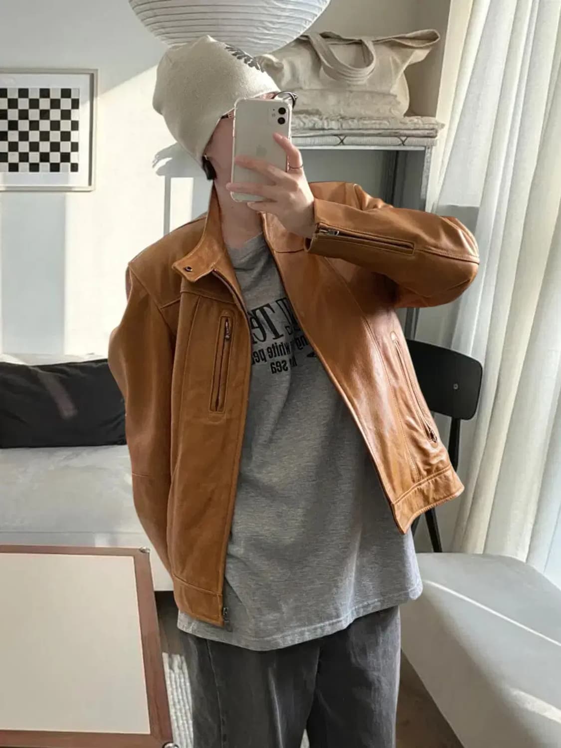 유니클로 페이크 레더 자켓 (Man M) AB0841 상품이미지2