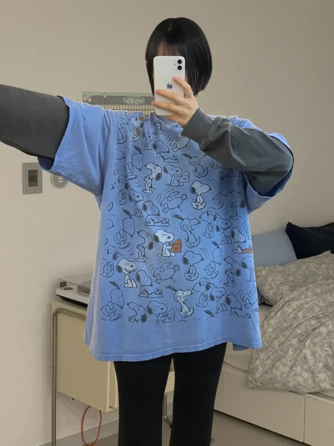 피너츠 1/2 티셔츠 (Man 2XL) / [AA1044] 상품이미지1