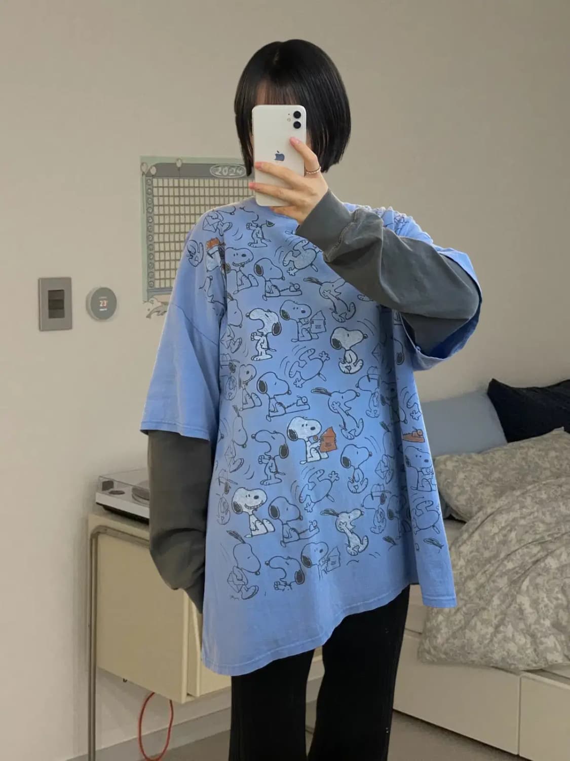 피너츠 1/2 티셔츠 (Man 2XL) / [AA1044] 상품이미지2