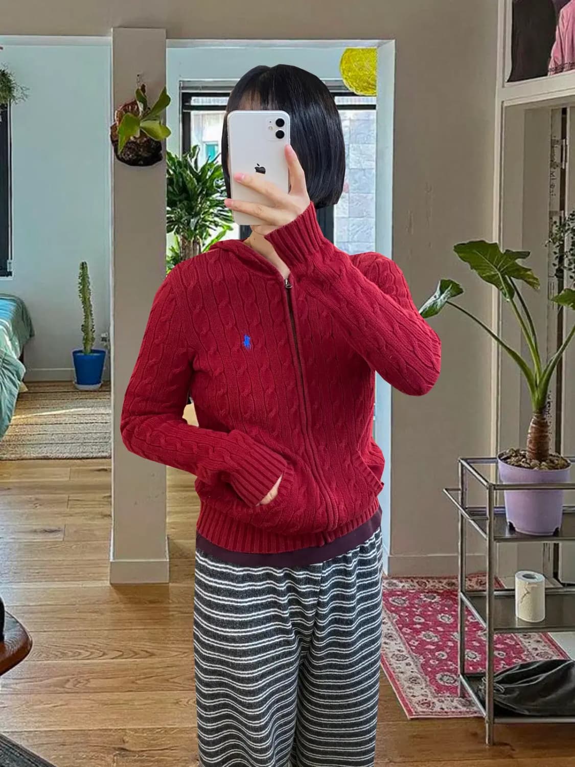 폴로랄프로렌 케이블 후드 집업 (Woman XS) / [AA1144] 상품이미지1