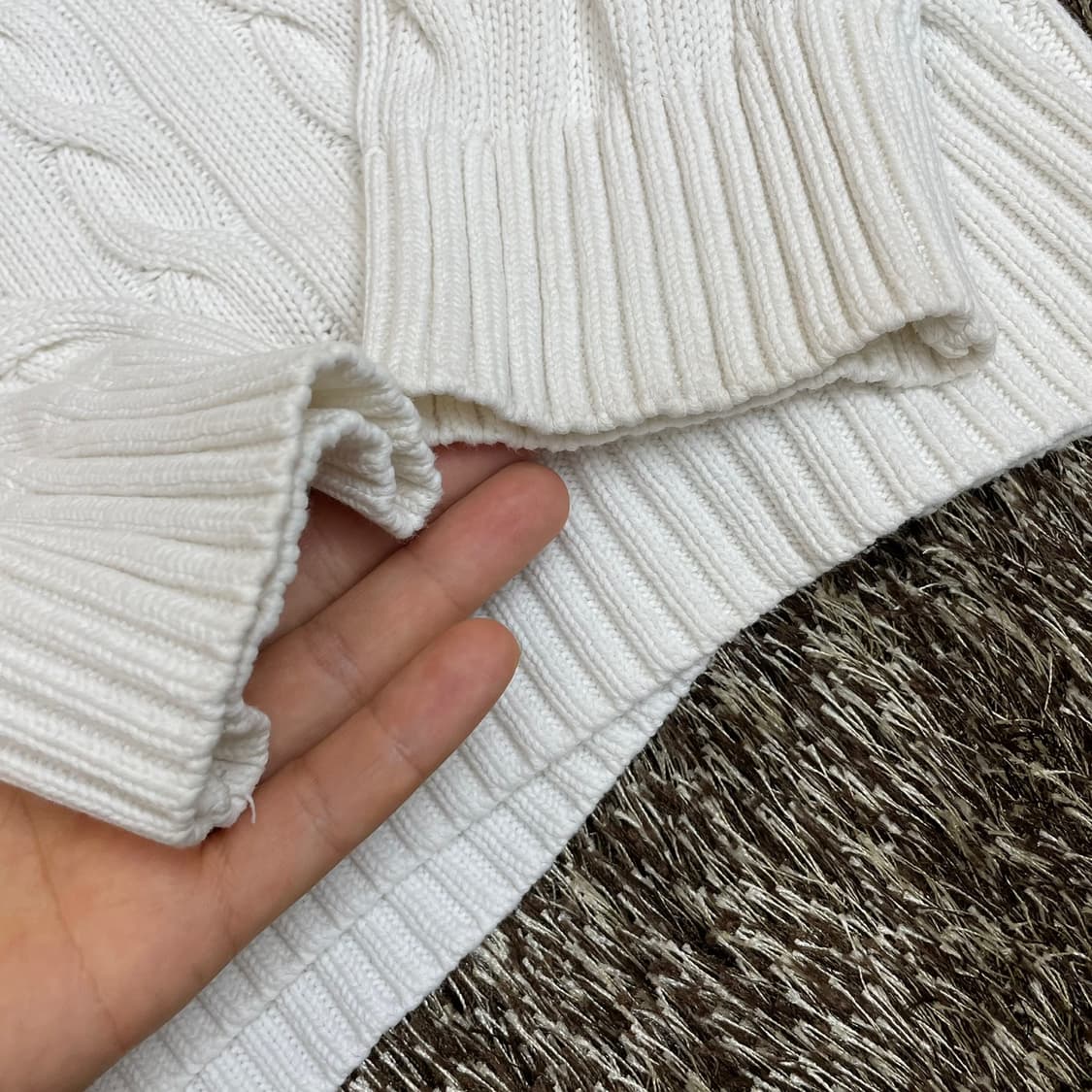 폴로 랄프로렌 Polo Ralph Lauren 화이트 케이블 긴팔니트 L 상품이미지5