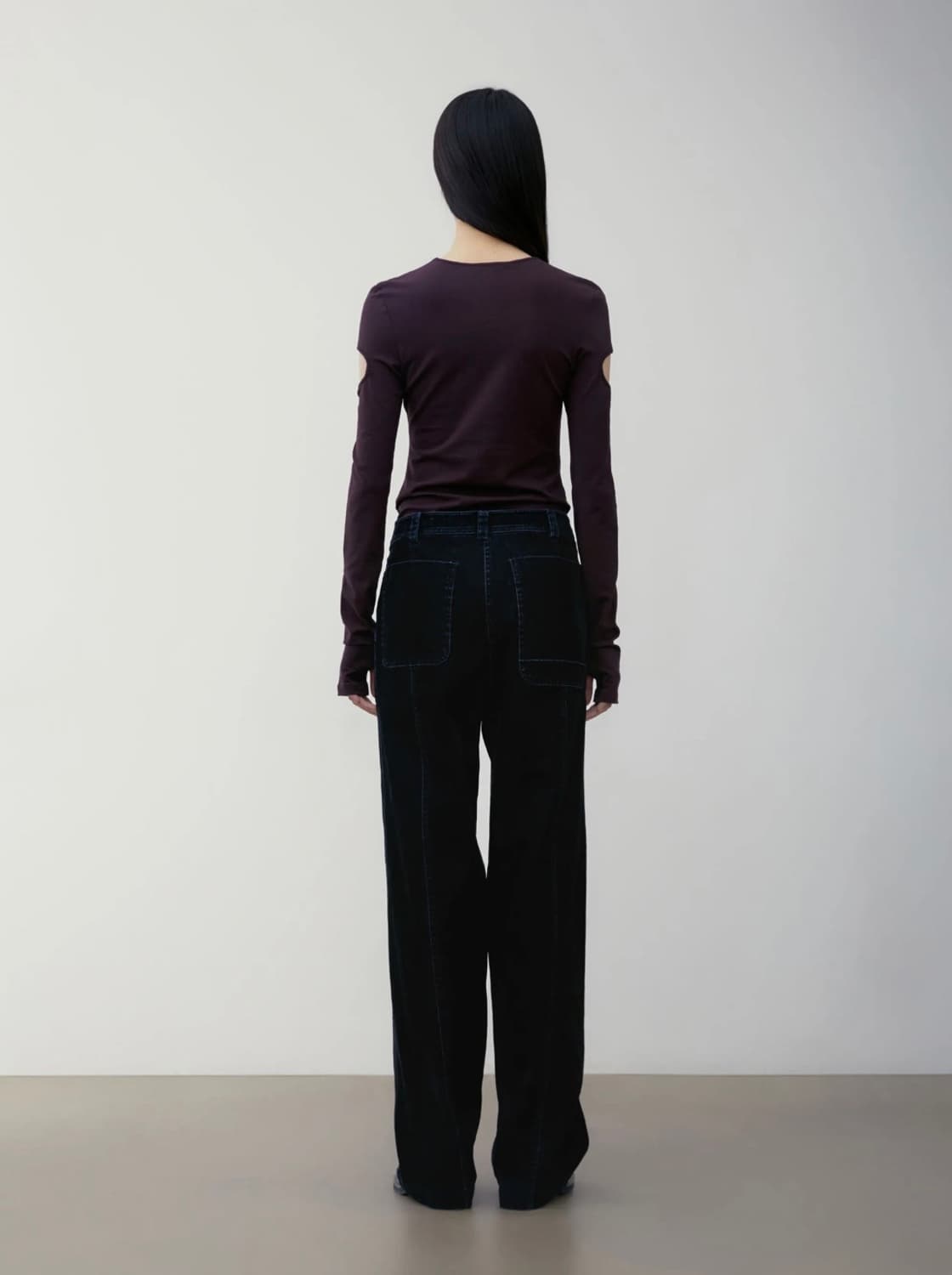 로우클래식 긴팔 티셔츠 퍼플  상품이미지3