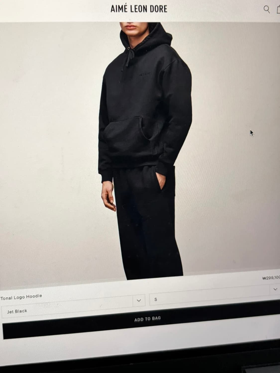 에메레온도르 토널 로고 후디 블랙 스몰 Tonal Logo Hoodie 상품이미지5