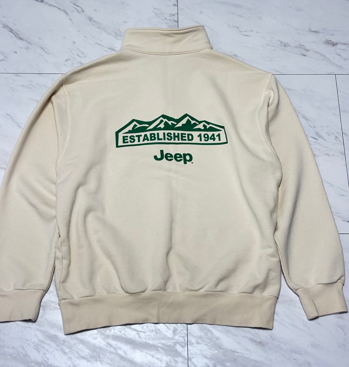 지프 반집업 맨투맨 아이보리 S 상품이미지2