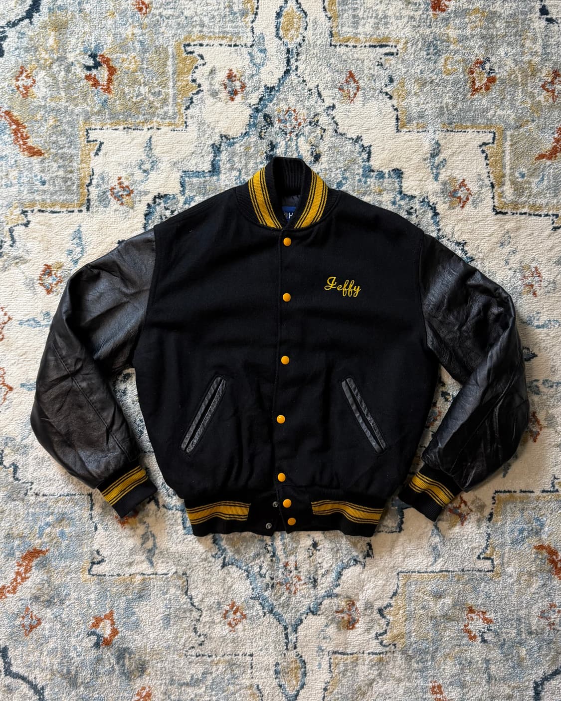 USA MADE 할로웨이 레더암 바시티자켓 상품이미지1