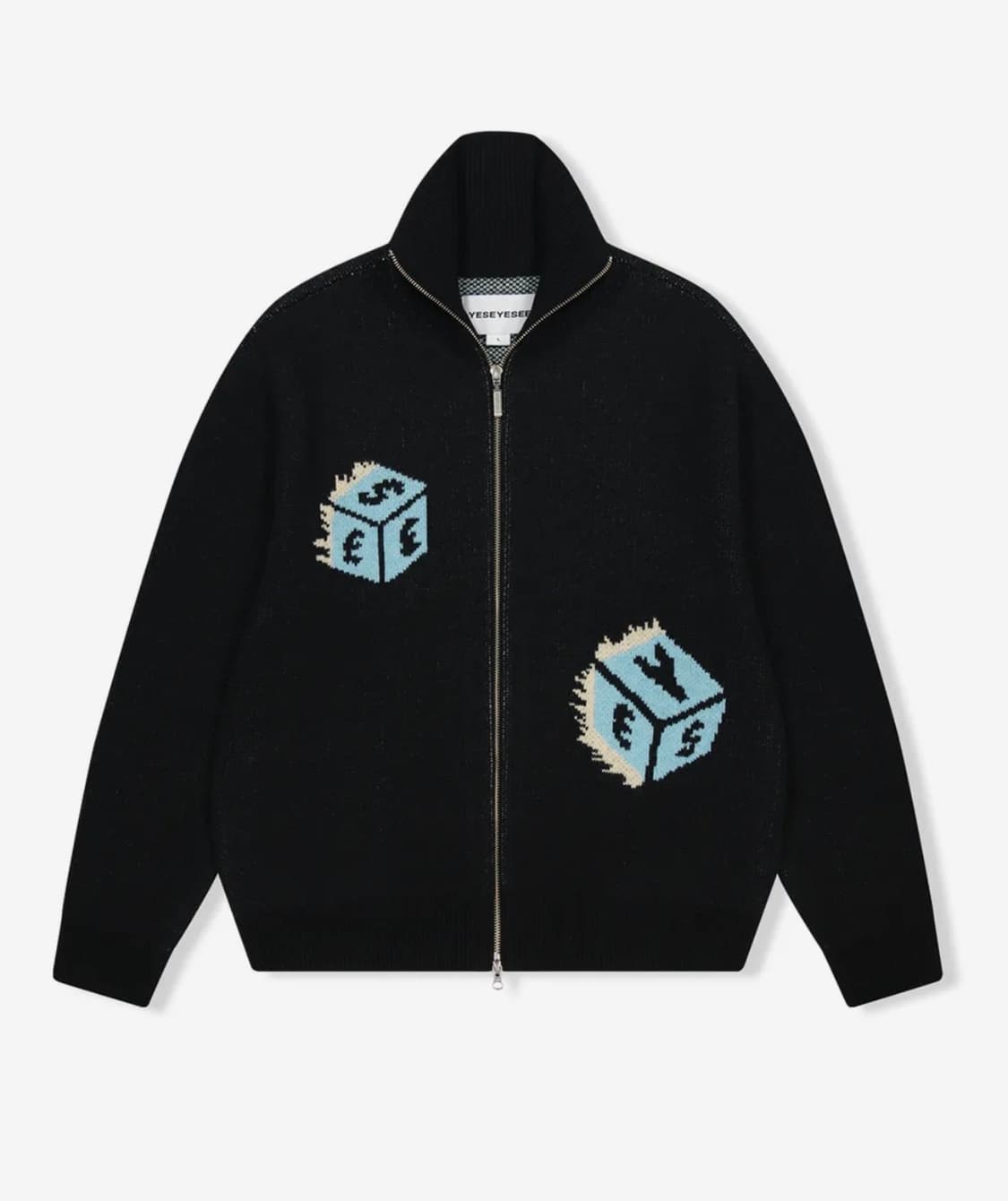 예스아이씨 다이스 집업 니트 가디건 블랙 L 상품이미지1