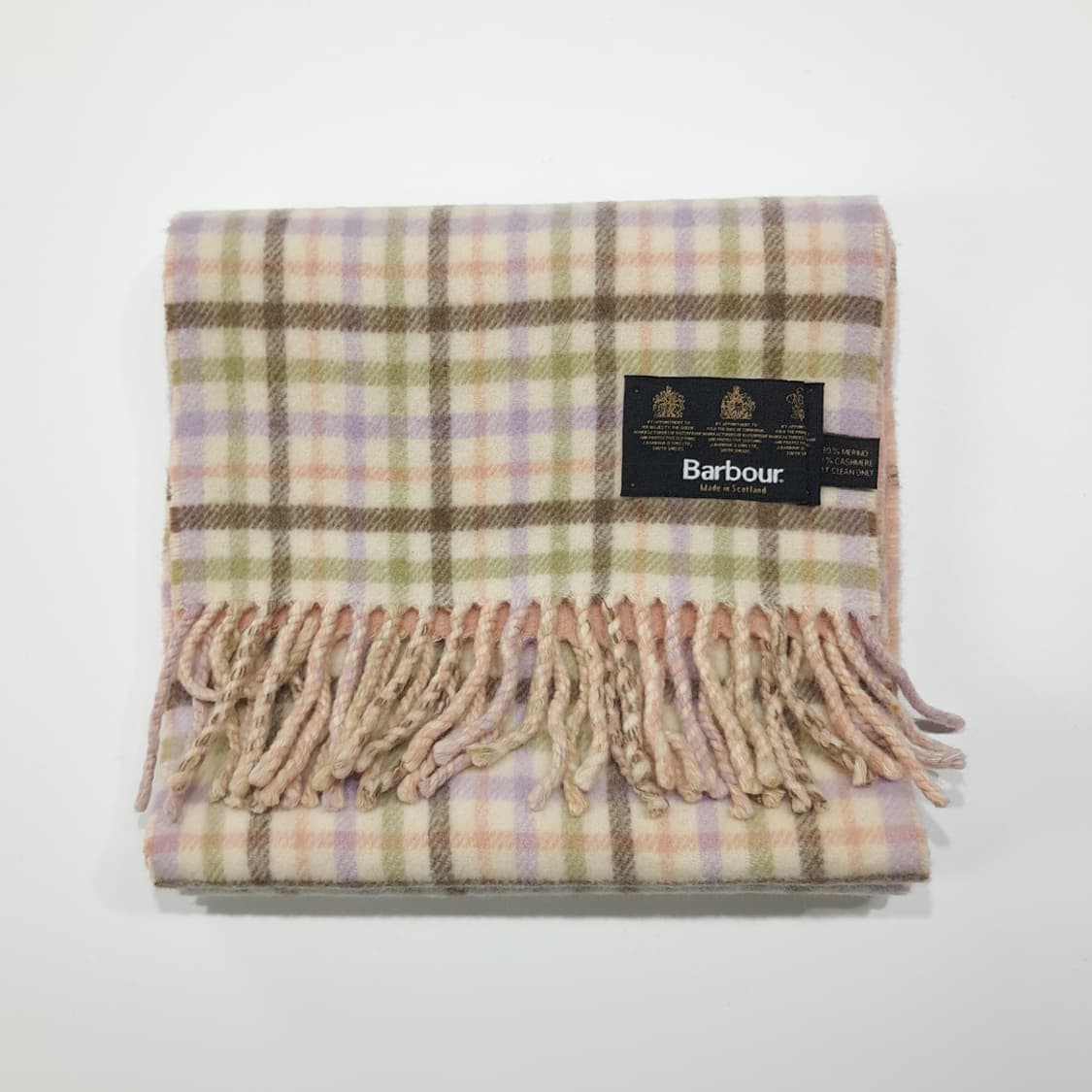 MX589 바버 90s 스코틀랜드판 울캐시미어 양면 타탄체크 목도리 머 상품이미지6