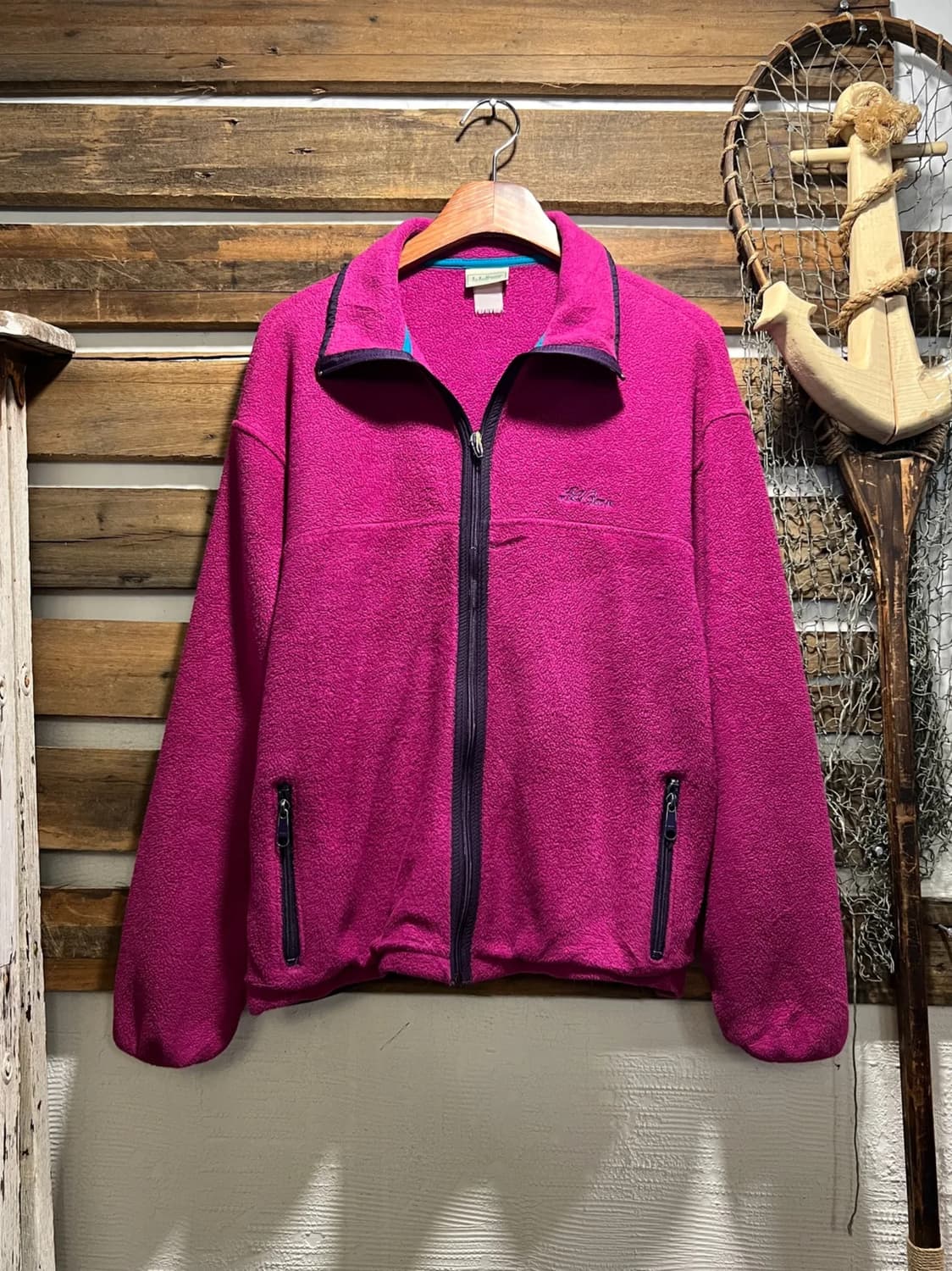 [M]90's L.L.Bean 엘엘빈 마젠타 플리스 자켓 상품이미지1