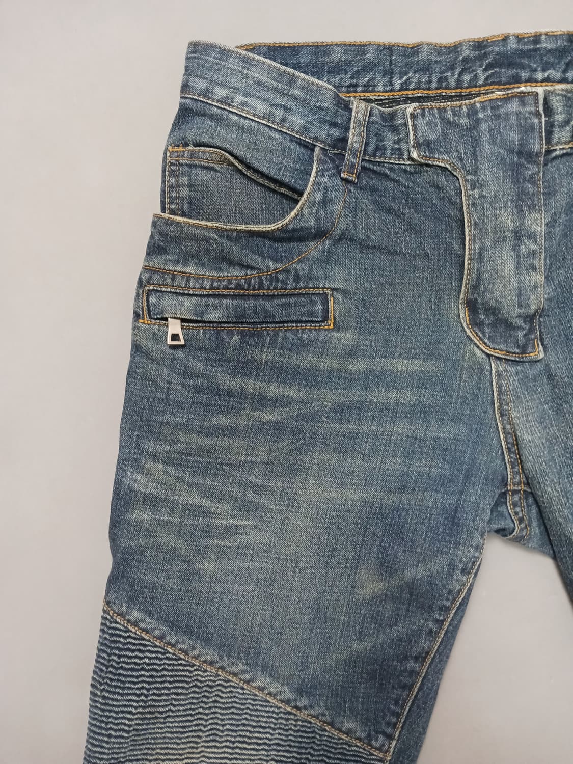 [34] 발망 진청 워싱 바이커진 청바지 상품이미지2