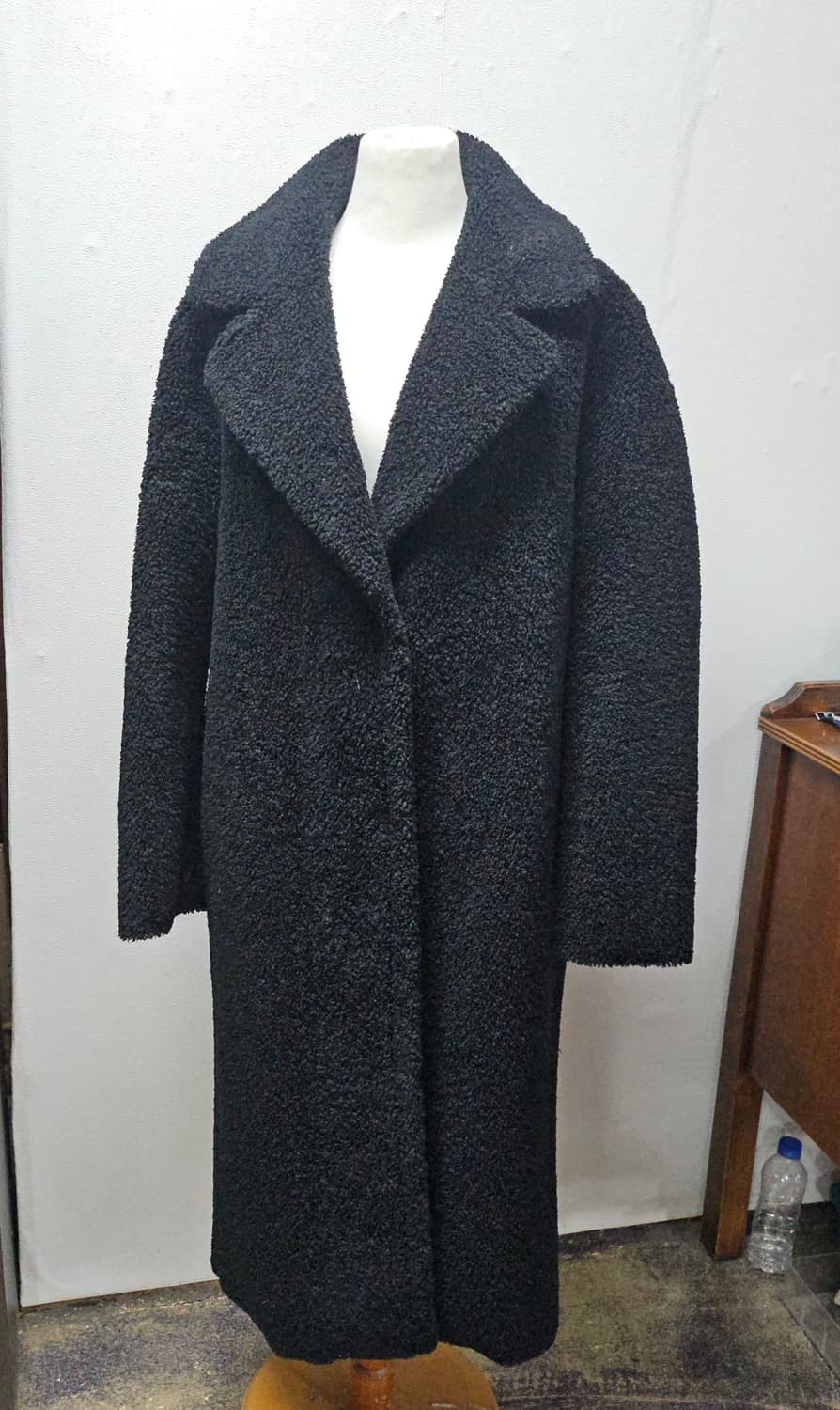 르샵  블랙 스웨이드 리버시블 무스탕 롱 코트 M 상품이미지2