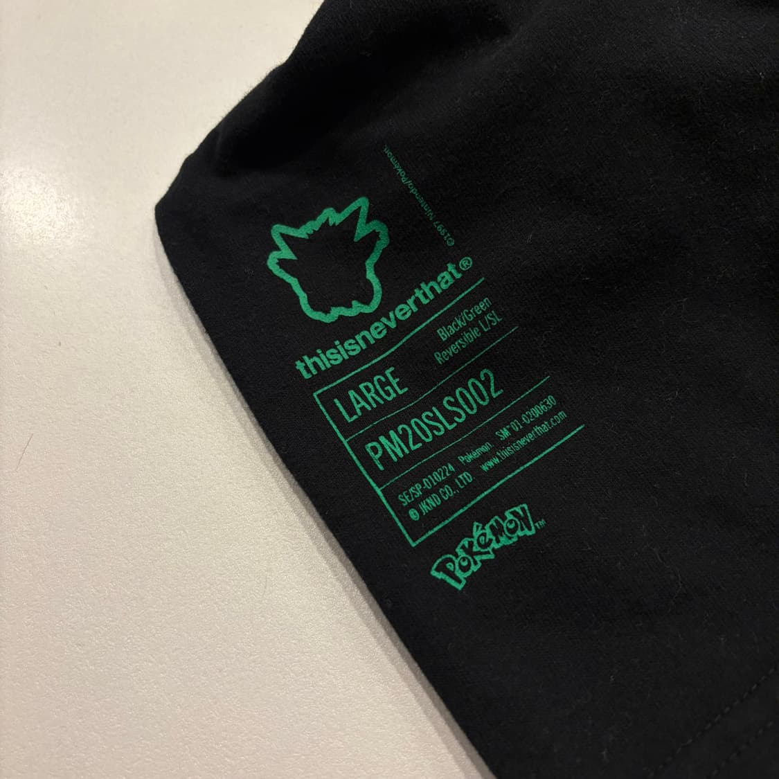 [L] 디스이즈네버댓 포켓몬 콜라보 팬텀 블랙 긴팔티 B810 상품이미지7