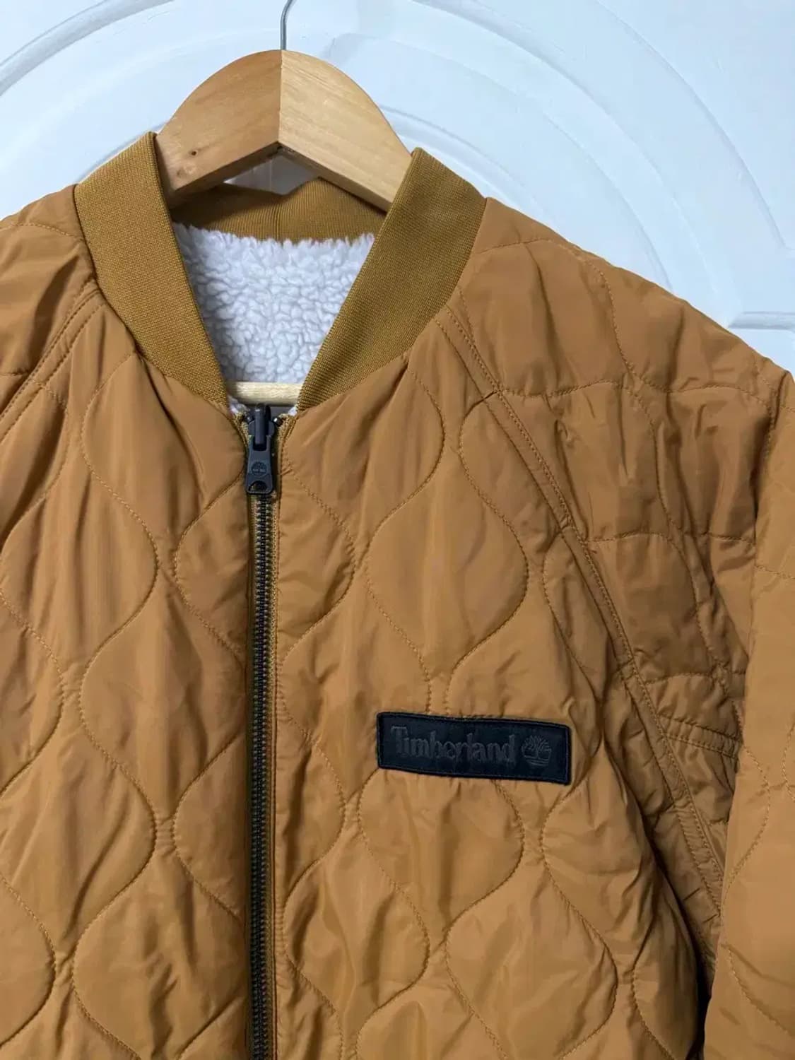 L사이즈 팀버랜드 리버시블 퀄팅 봄버 자켓 브라운 상품이미지3
