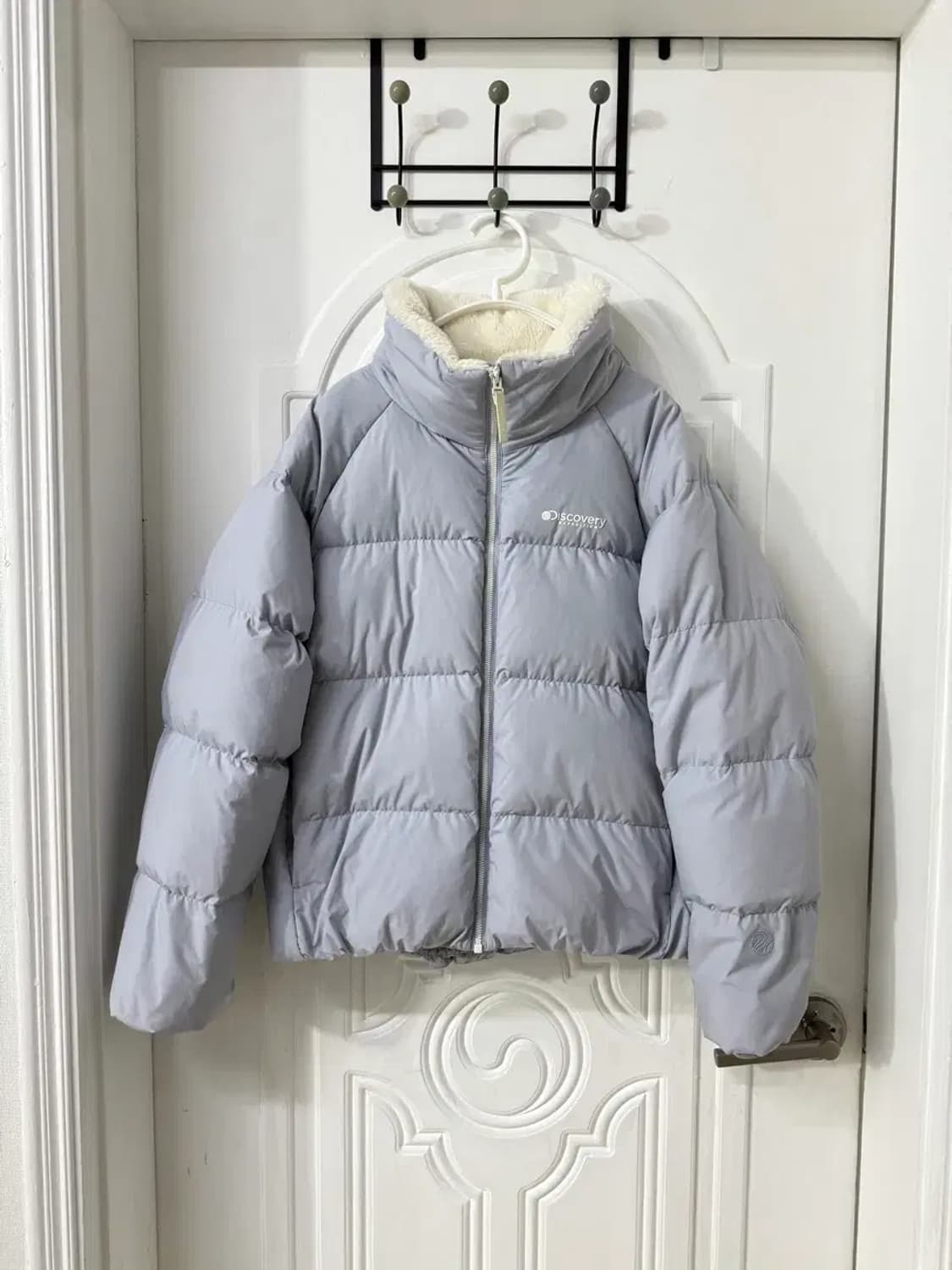 95 사이즈 여성 디스커버리 올리브 다운 숏패딩 상품이미지1