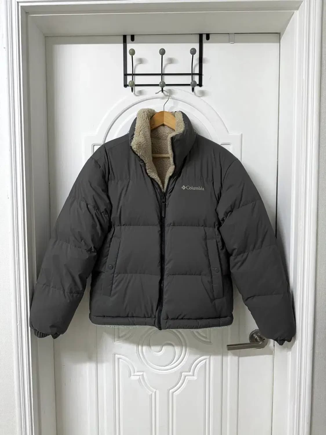 95사이즈 남성 콜롬비아 리버시블 구스다운 패딩 뽀글이 상품이미지1
