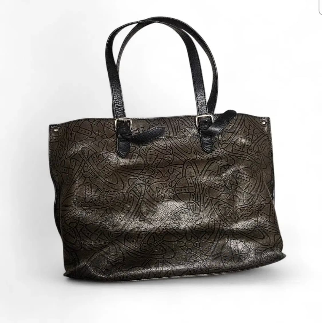 비비안 웨스트우드 로고 패턴 가죽 토트백 상품이미지2