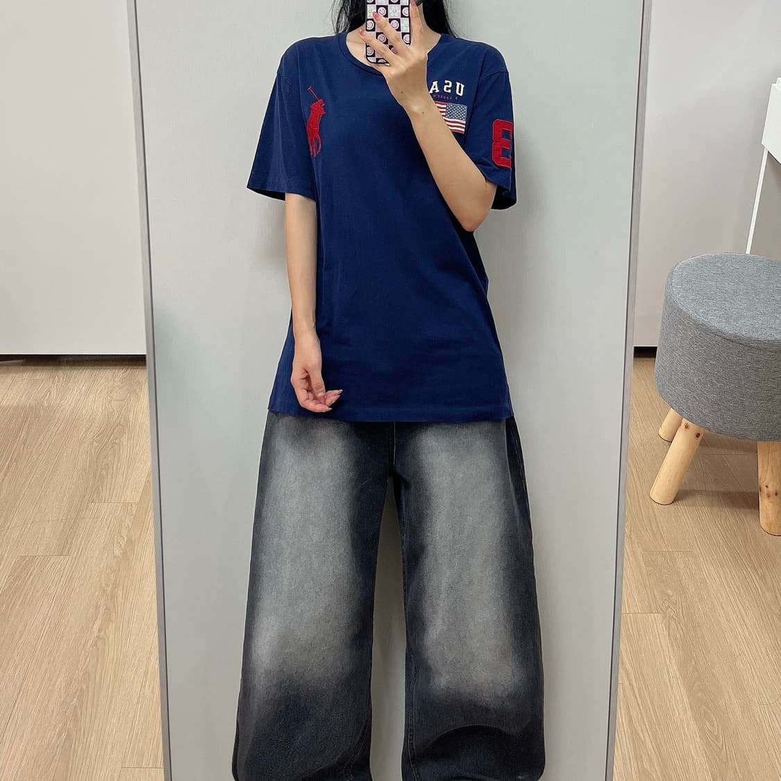 폴로 랄프로렌 USA 성조기 빅포니 네이비 반팔 티셔츠 상품이미지1