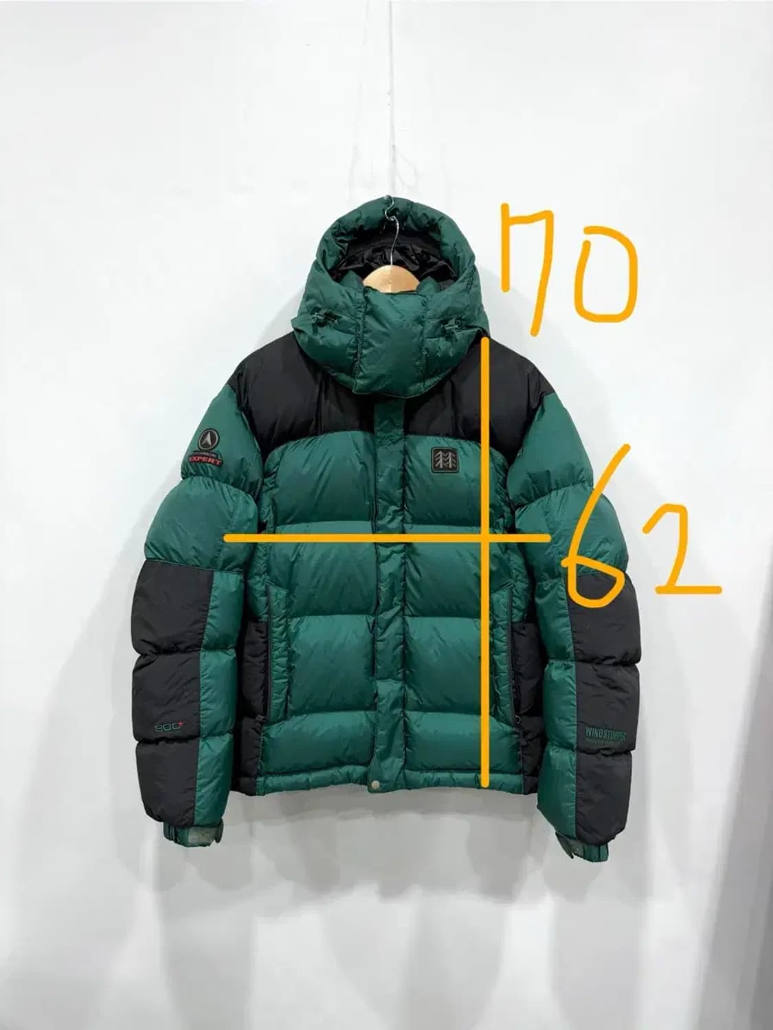 남성 100 / 코오롱 헤스티아 800 윈드스토퍼 패딩 상품이미지2