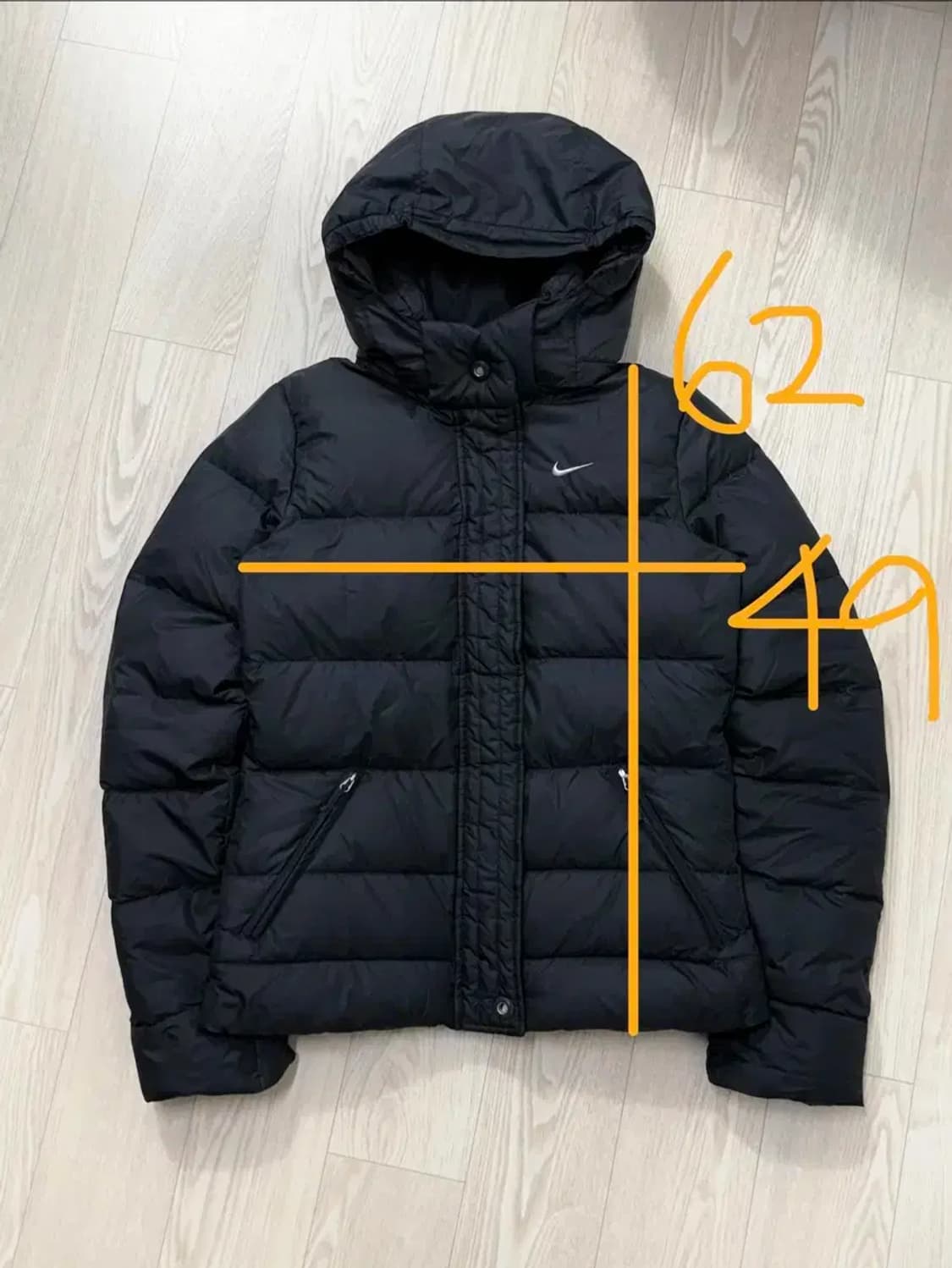 여성 S / 나이키 블랙 스우시 패딩 점퍼 상품이미지2