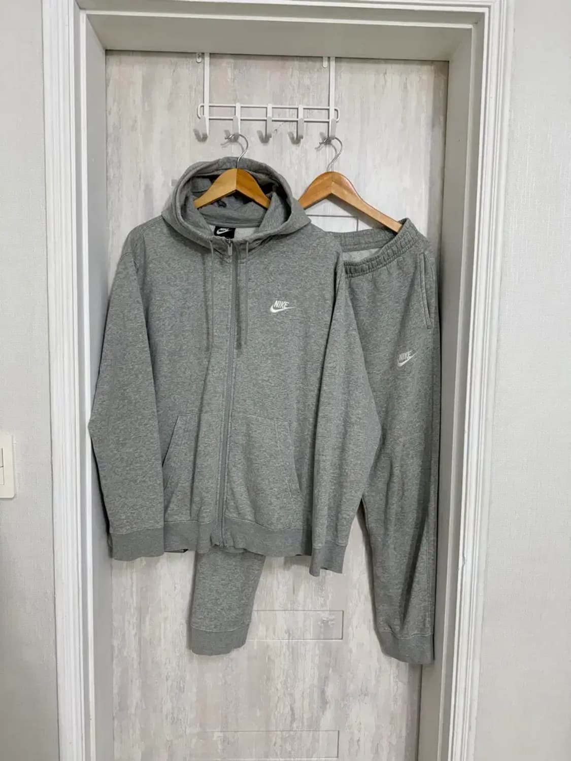 남성 L-XL / 나이키 후드집업(XL) 조거팬츠(L) 그레이 셋업 세트 상품이미지1