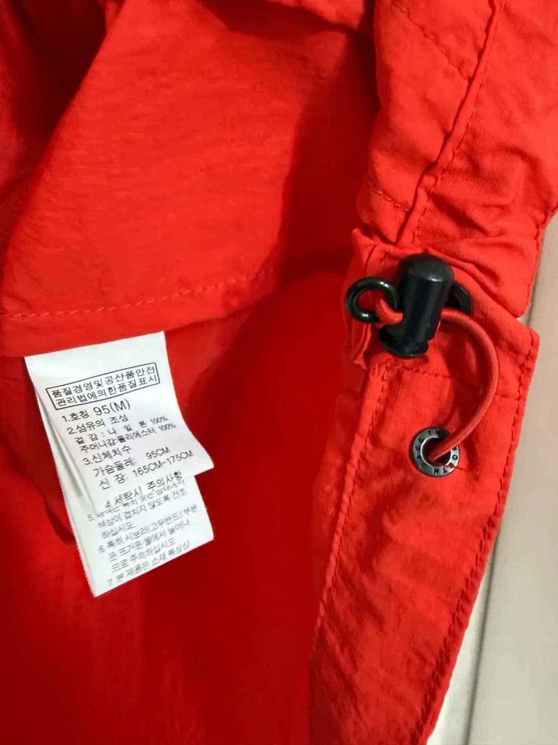 남성 95 M / 노스페이스 경량 바람막이 자켓 레드 상품이미지5