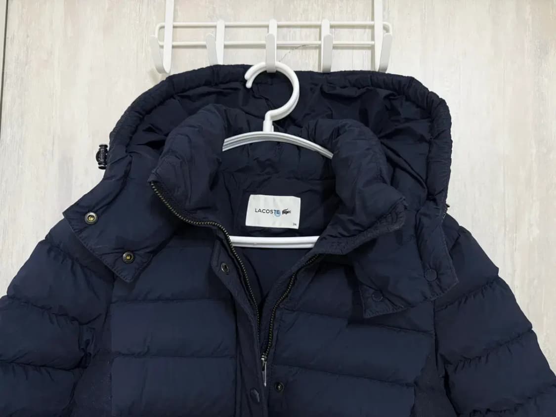 여성 34 (90) / 라코스테 구스다운 중기장 패딩 점퍼 다크네이비 상품이미지4