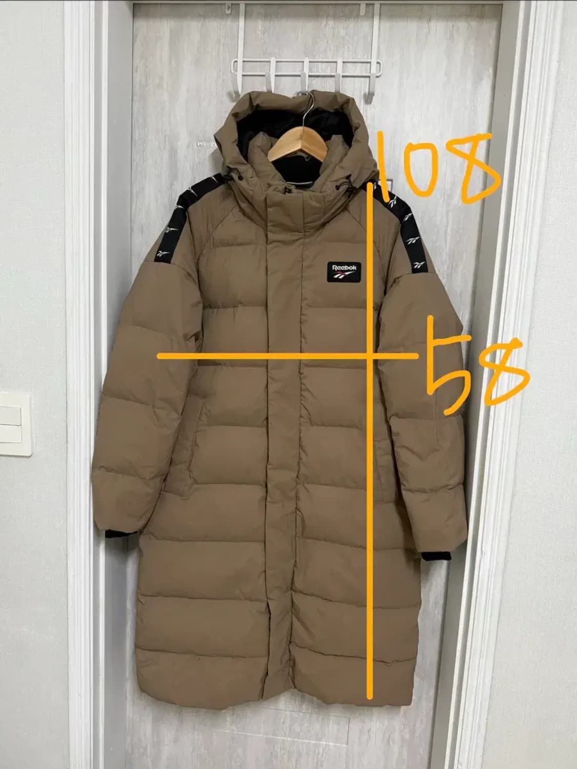 95 M / 리복 베이지 롱패딩 점퍼 상품이미지2