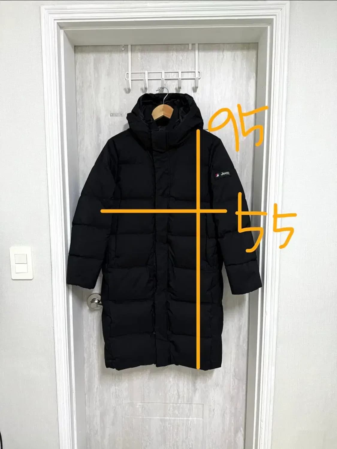 공용 90 S / 지프 덕다운 롱패딩 블랙 상품이미지2