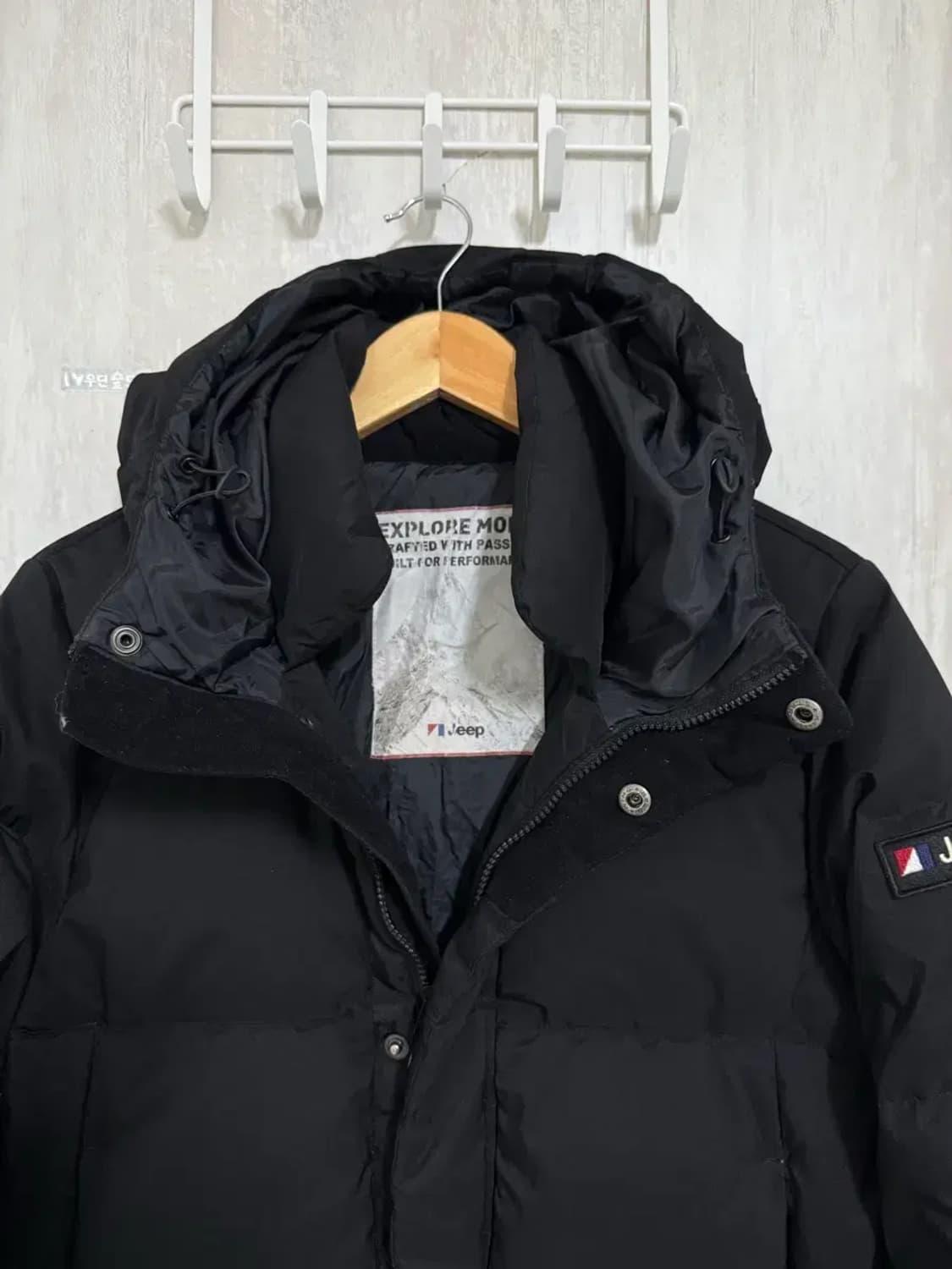 공용 90 S / 지프 덕다운 롱패딩 블랙 상품이미지4