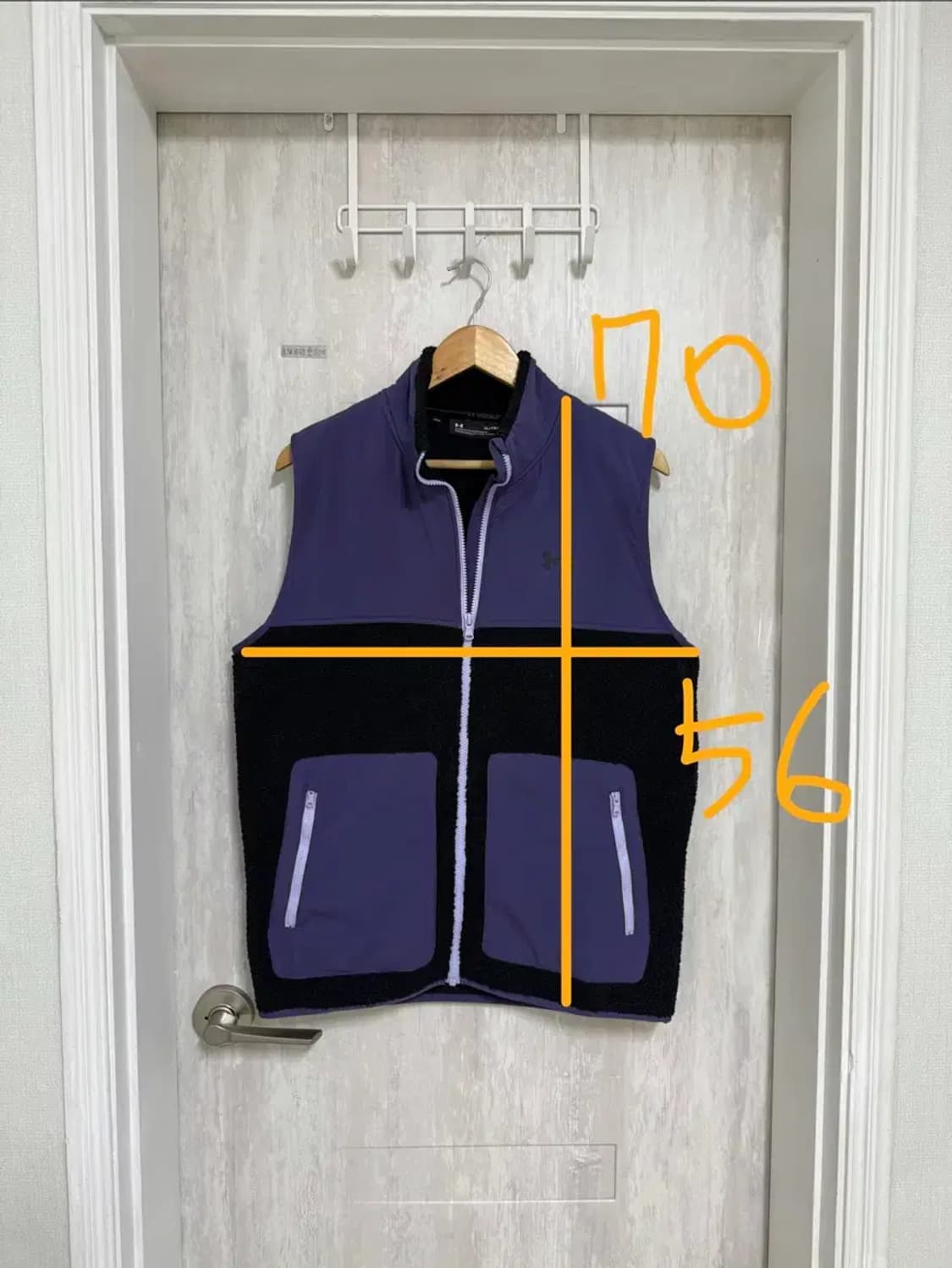 남성 XL / 언더아머 후리스 조끼 베스트 퍼플 상품이미지2