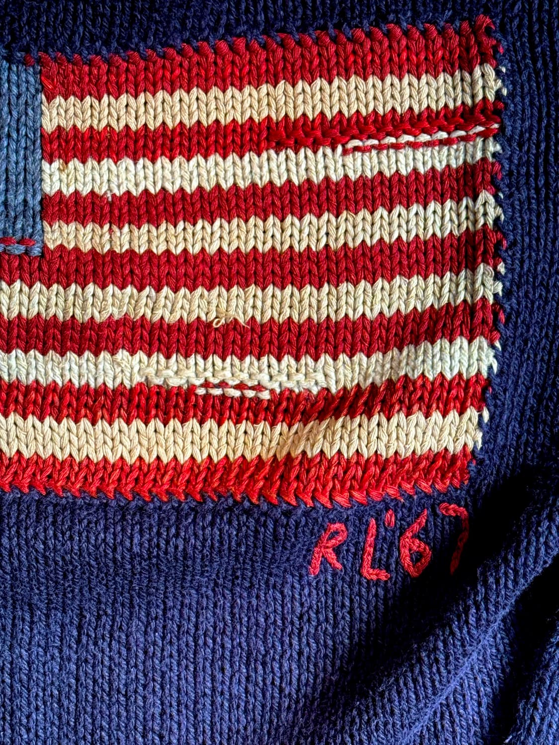 폴로 숄카라 성조기 니트 상품이미지8