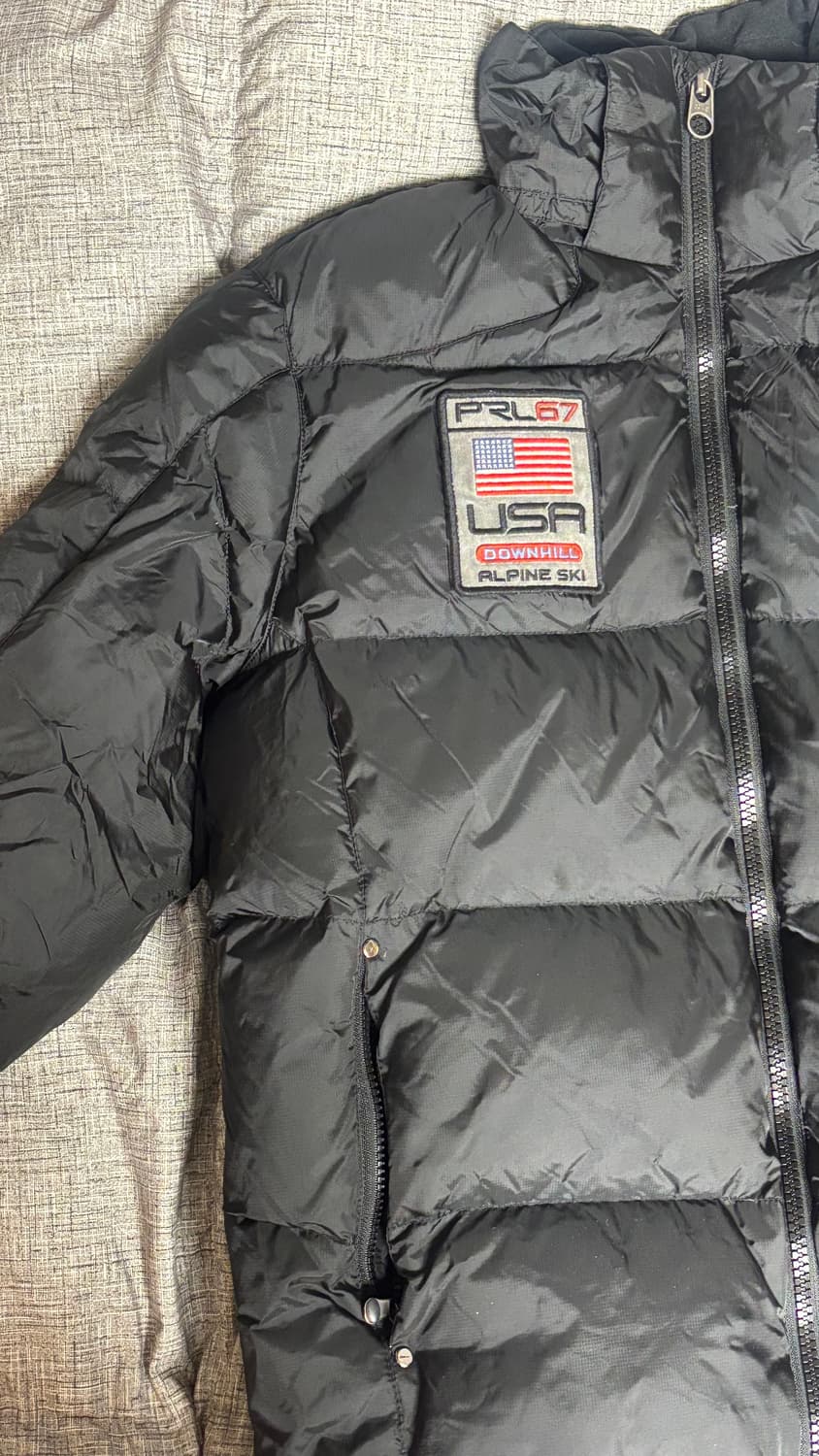 폴로 빅포니 성조기 블랙 패딩 점퍼 L 상품이미지3