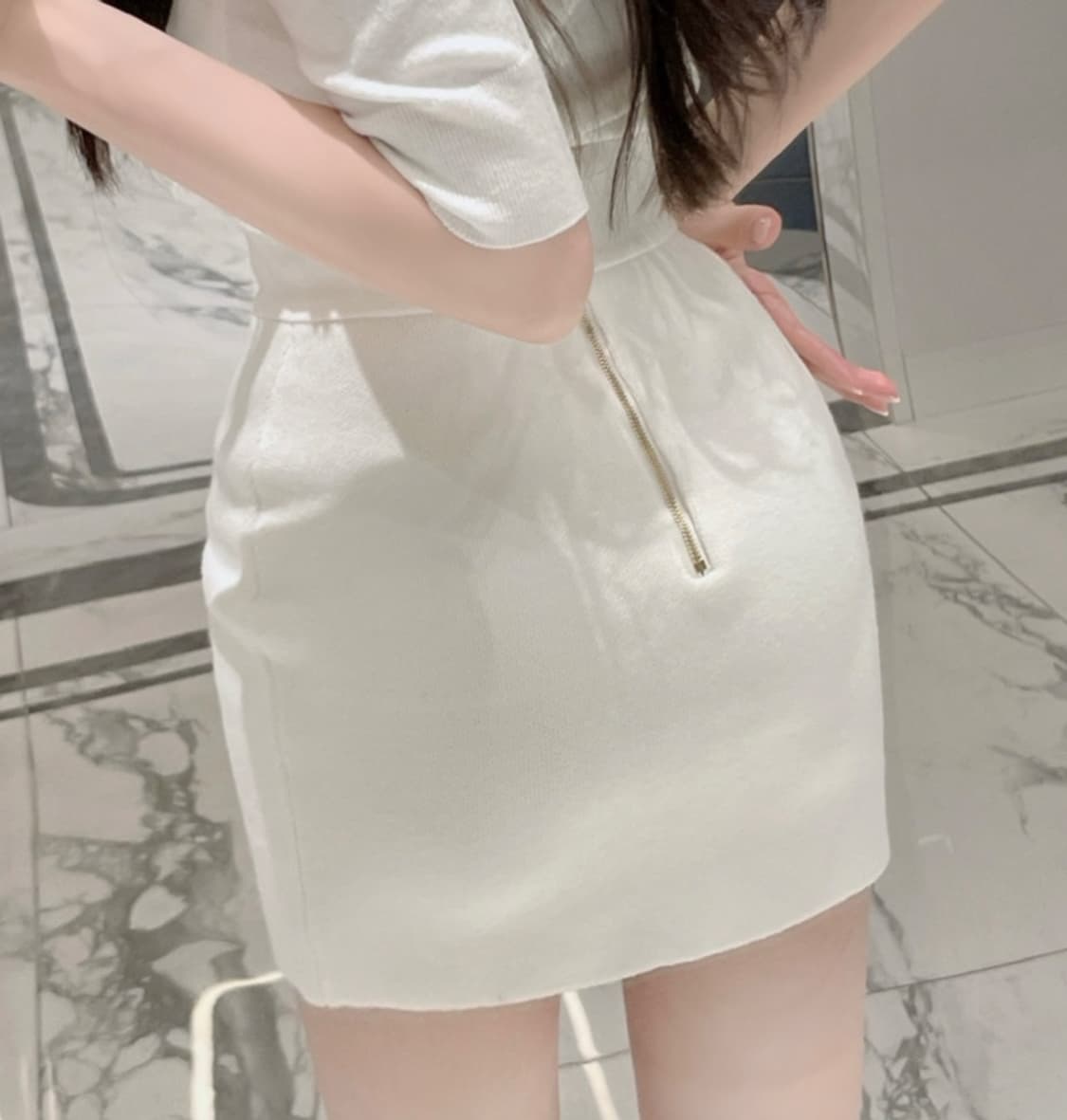 미엘르 허리잘록 탄탄라인 니트 스커트 상품이미지2