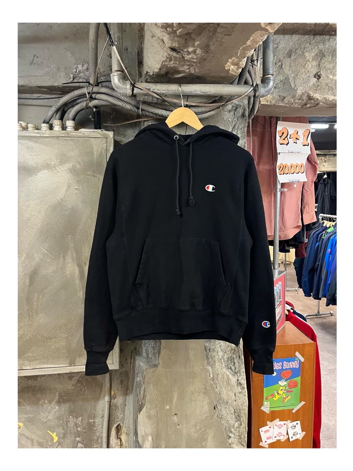 챔피온 기모 후드티 블랙 S #csz3080 상품이미지1
