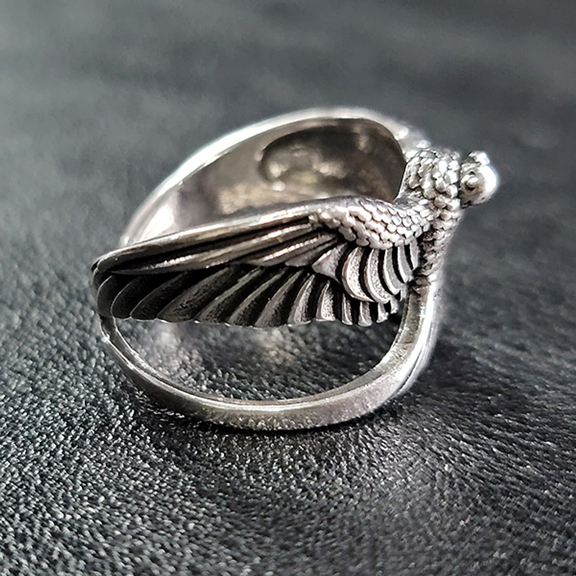 Wings of Freedom 백동 남자 엔틱 빈티지 진격의거인 반지 상품이미지2