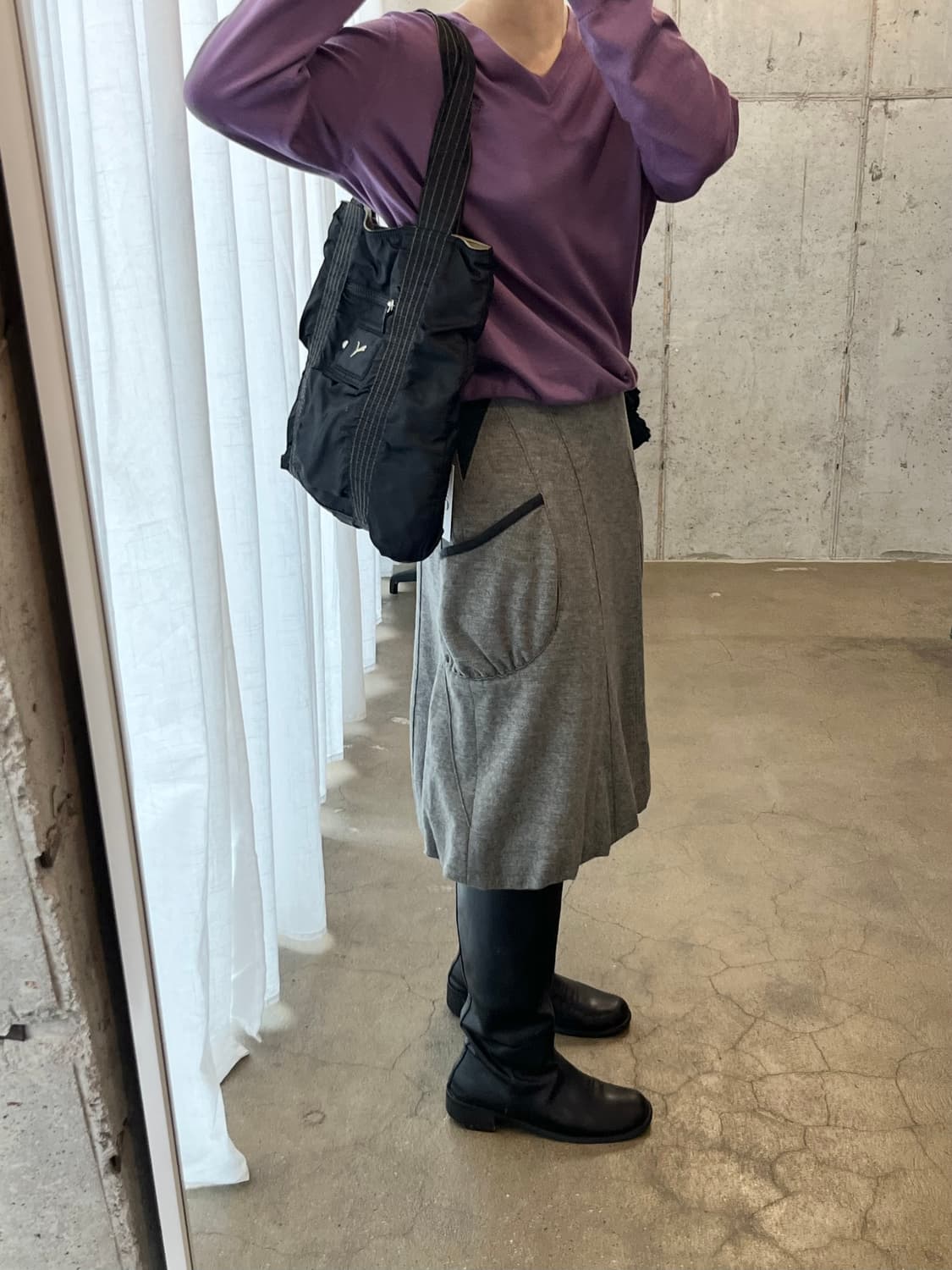 00s PUMA 스티치 나일론 백 블랙 상품이미지2