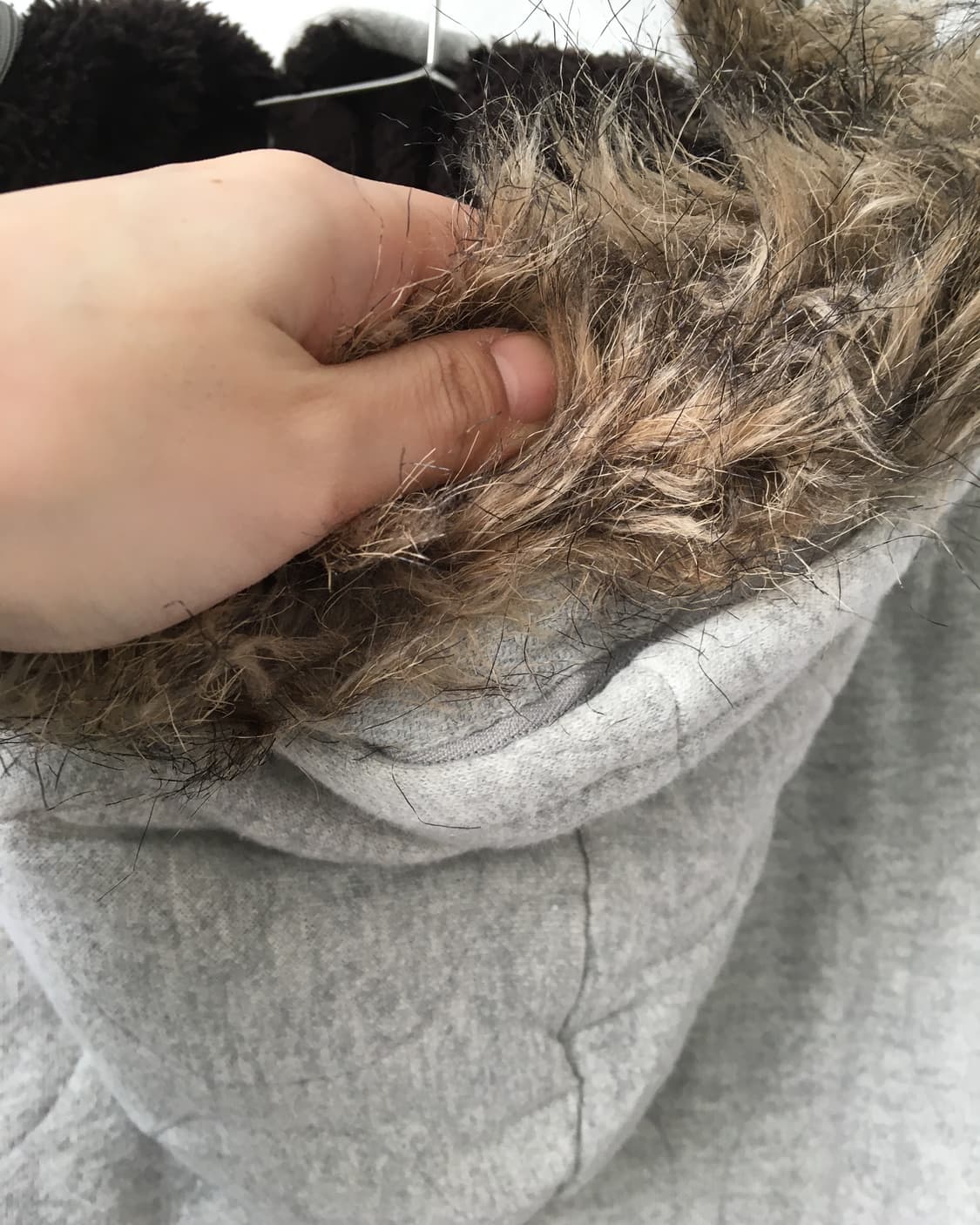 Fake fur hood zip up 상품이미지5